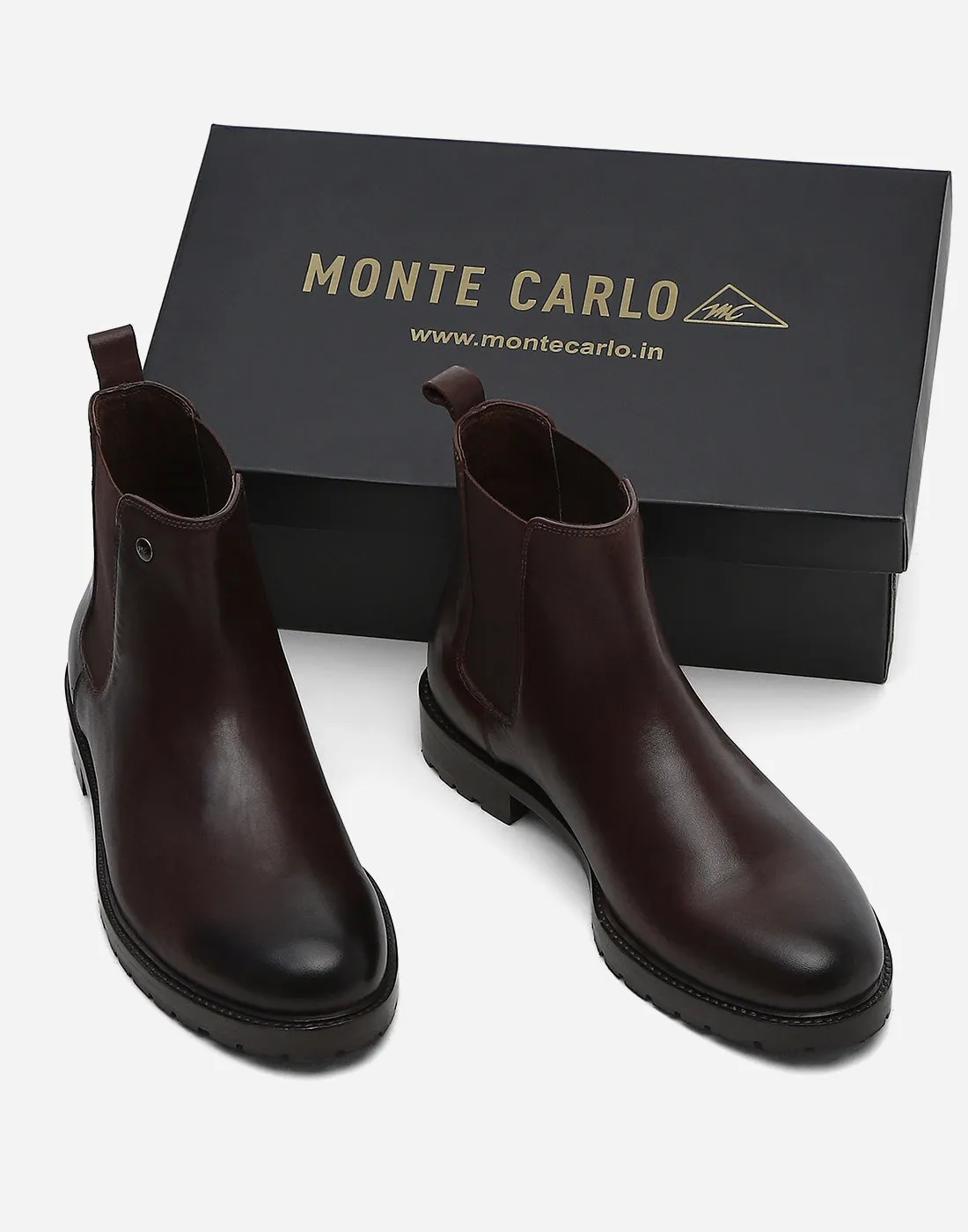 Men Brown Slip on Genuine Leather Chelsea Boots sold by Monte Carlo product image thumbnail 2