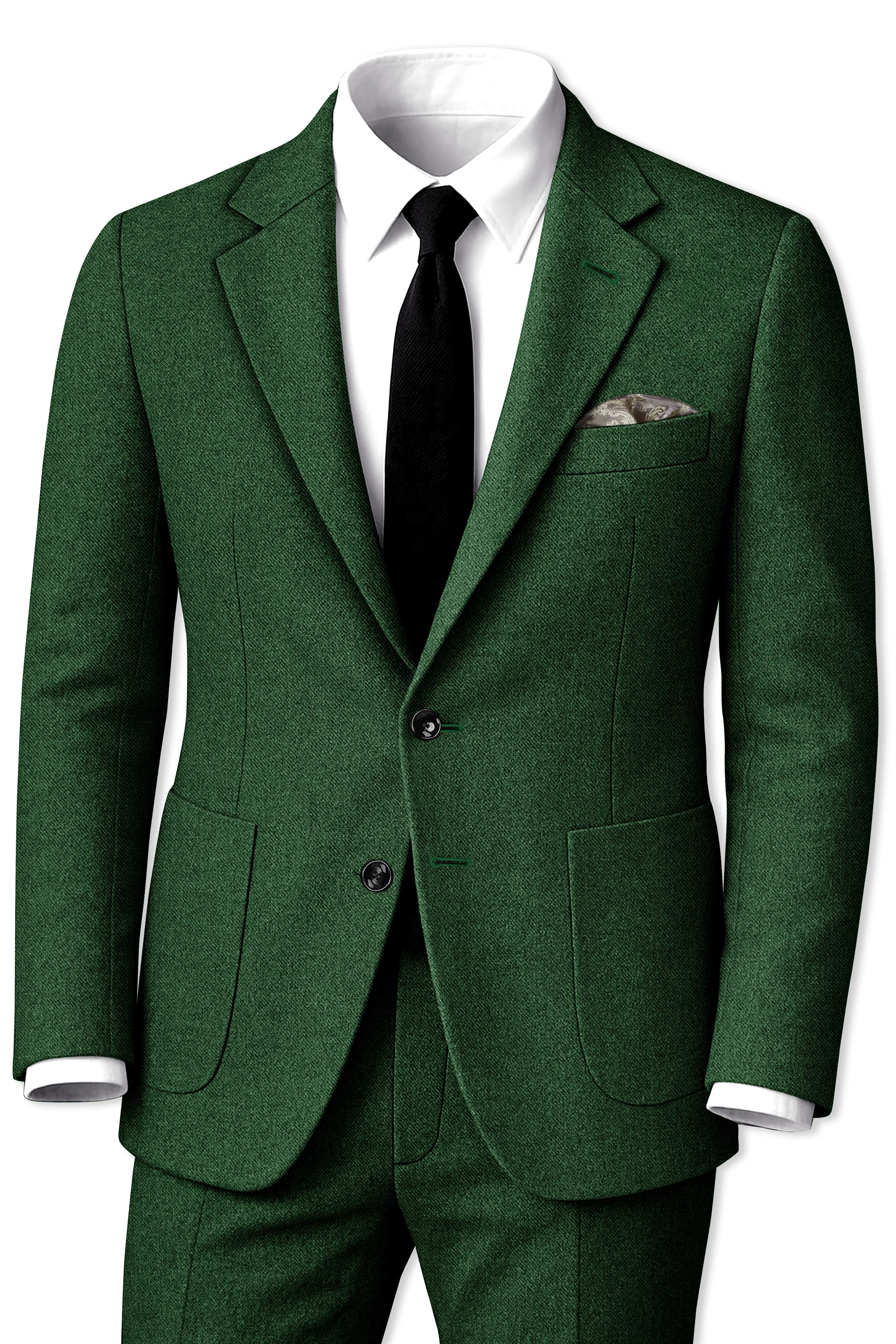 Virenza-Mystle Green Textured Tweed Single Breasted Sports Suit sold by French Crown product image thumbnail 2