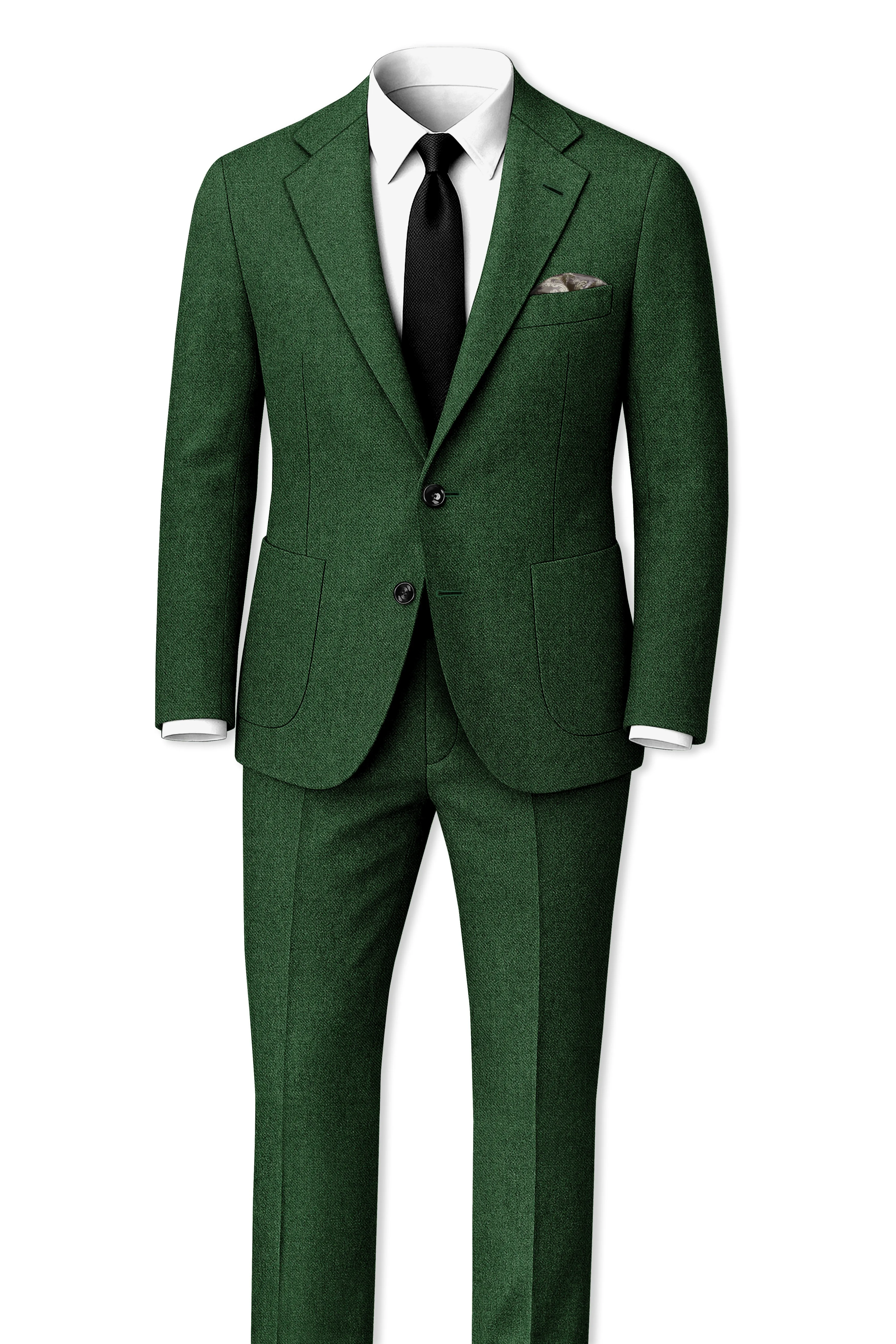 Virenza-Mystle Green Textured Tweed Single Breasted Sports Suit sold by French Crown product image thumbnail 4