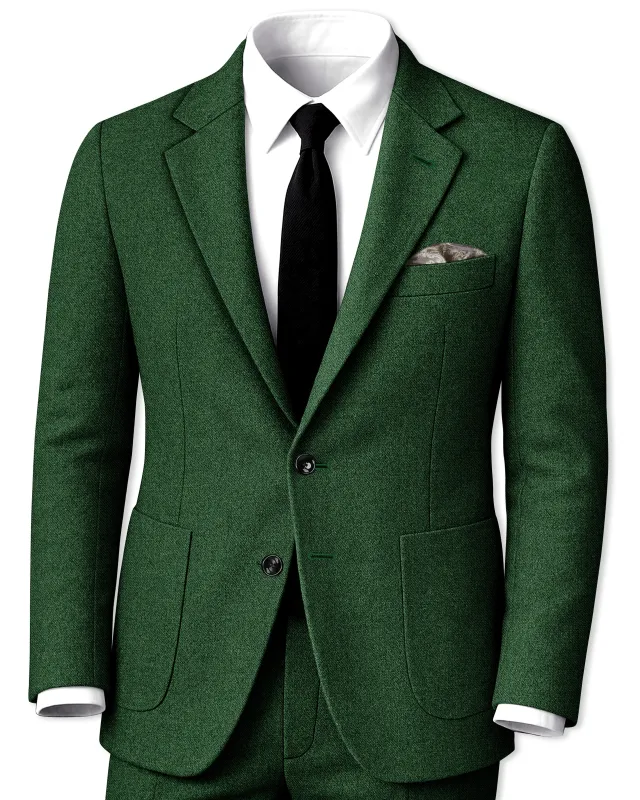 Virenza-Mystle Green Textured Tweed Single Breasted Sports Suit made by French Crown