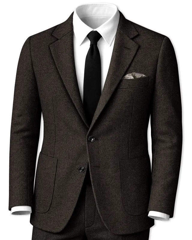 Auregond-Gondola Brown Textured Tweed Single Breasted Sports Suit made by French Crown