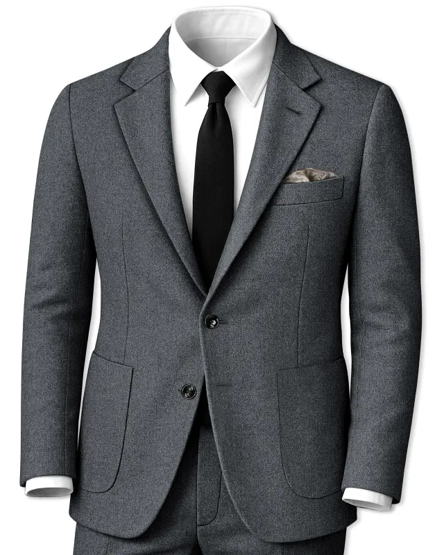 Gravano-Ship Gray Textured Tweed Single Breasted Sports Suit made by French Crown