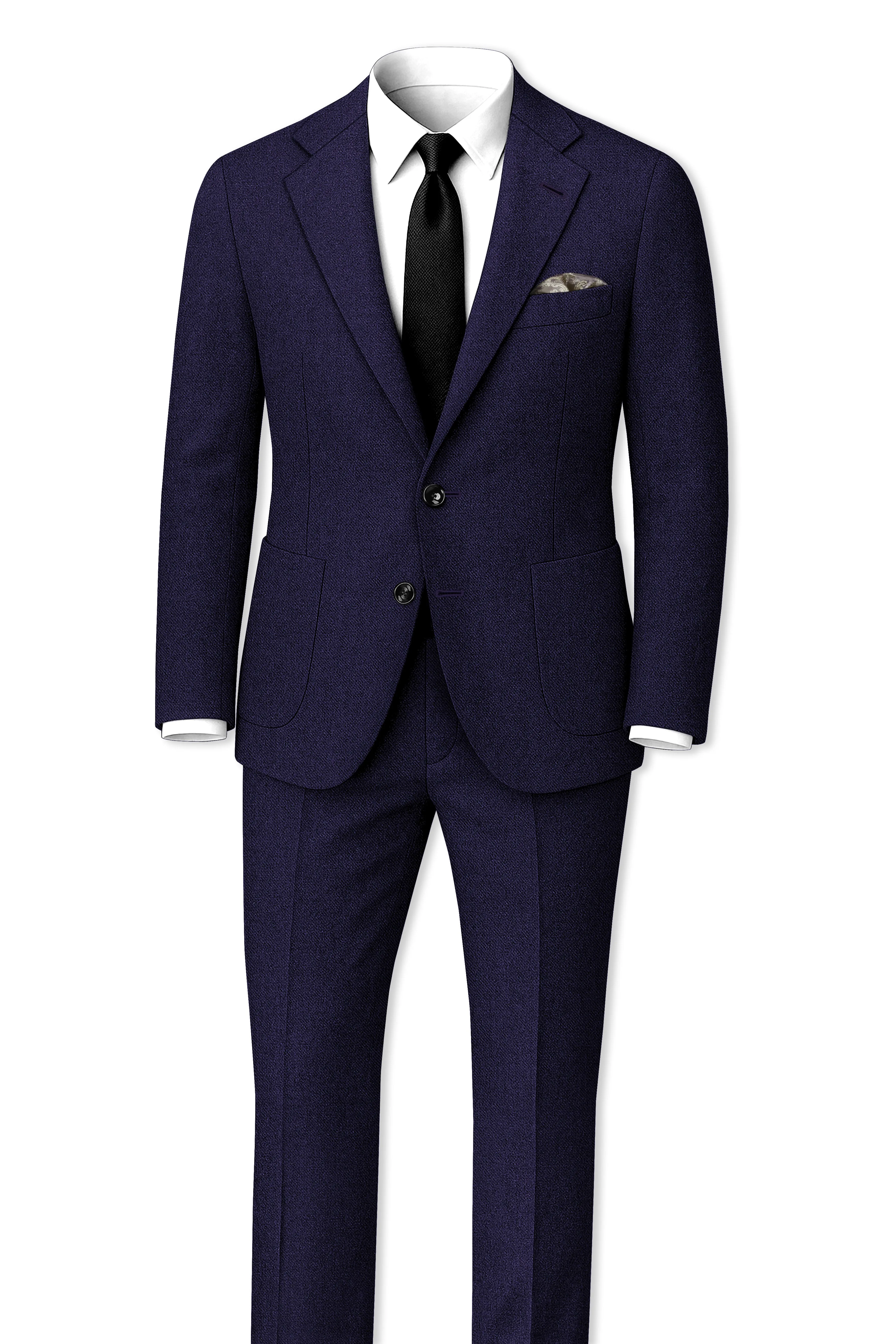 Bluvoro-Mirage Blue Textured Tweed Single Breasted Sports Suit sold by French Crown product image thumbnail 4