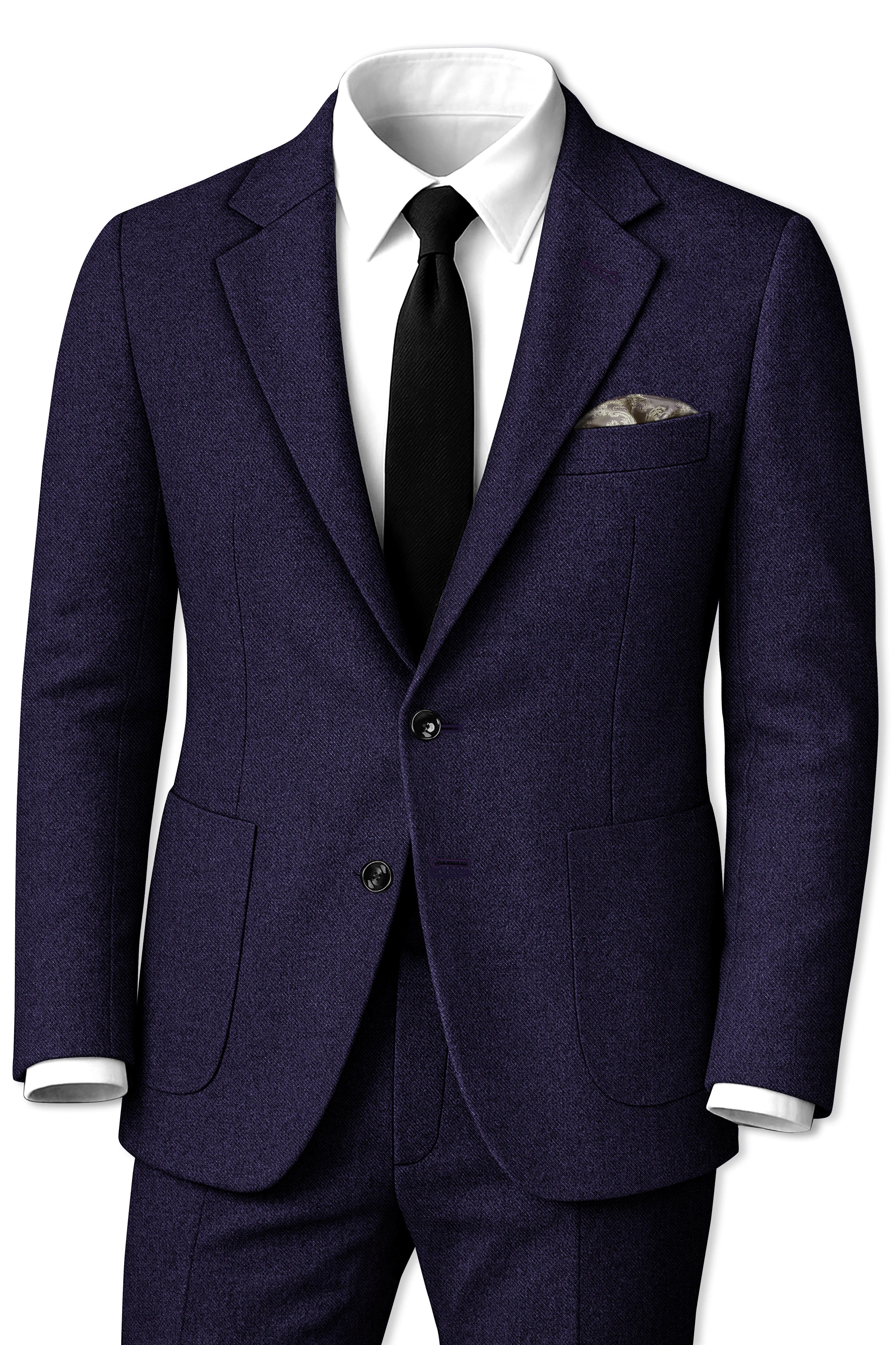 Bluvoro-Mirage Blue Textured Tweed Single Breasted Sports Suit sold by French Crown product image thumbnail 2