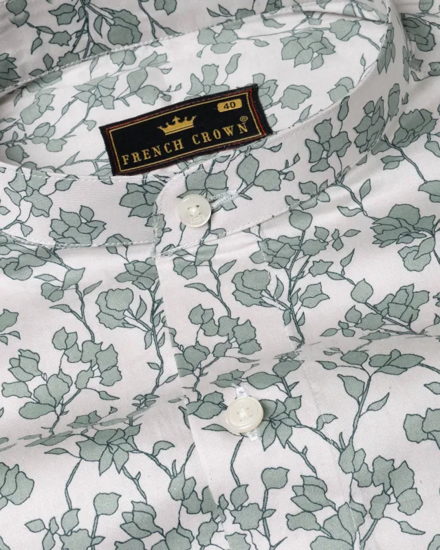Beige Floral Printed Super Soft Premium Cotton Shirt sold by French Crown