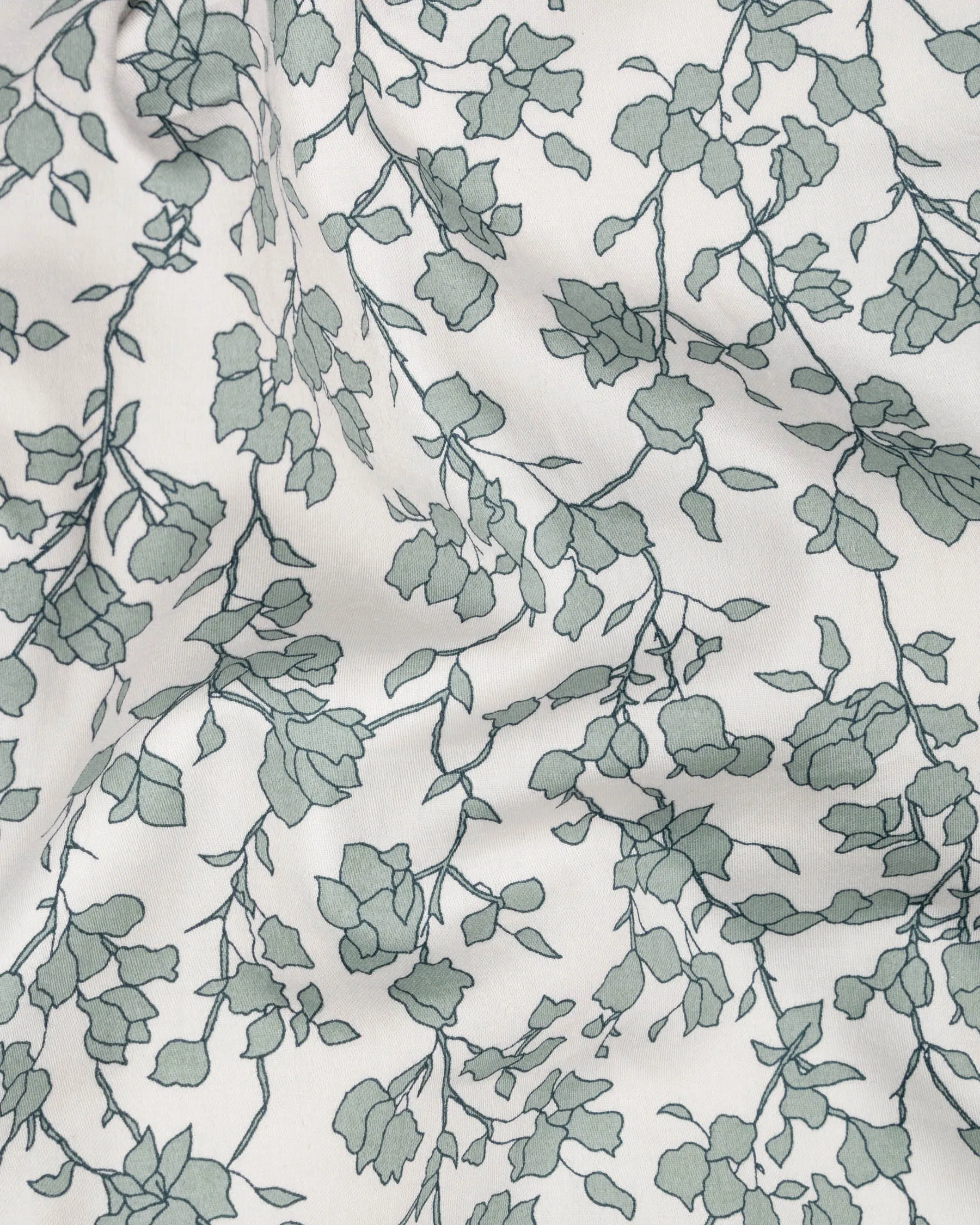 Beige Floral Printed Super Soft Premium Cotton Shirt sold by French Crown product image thumbnail 2