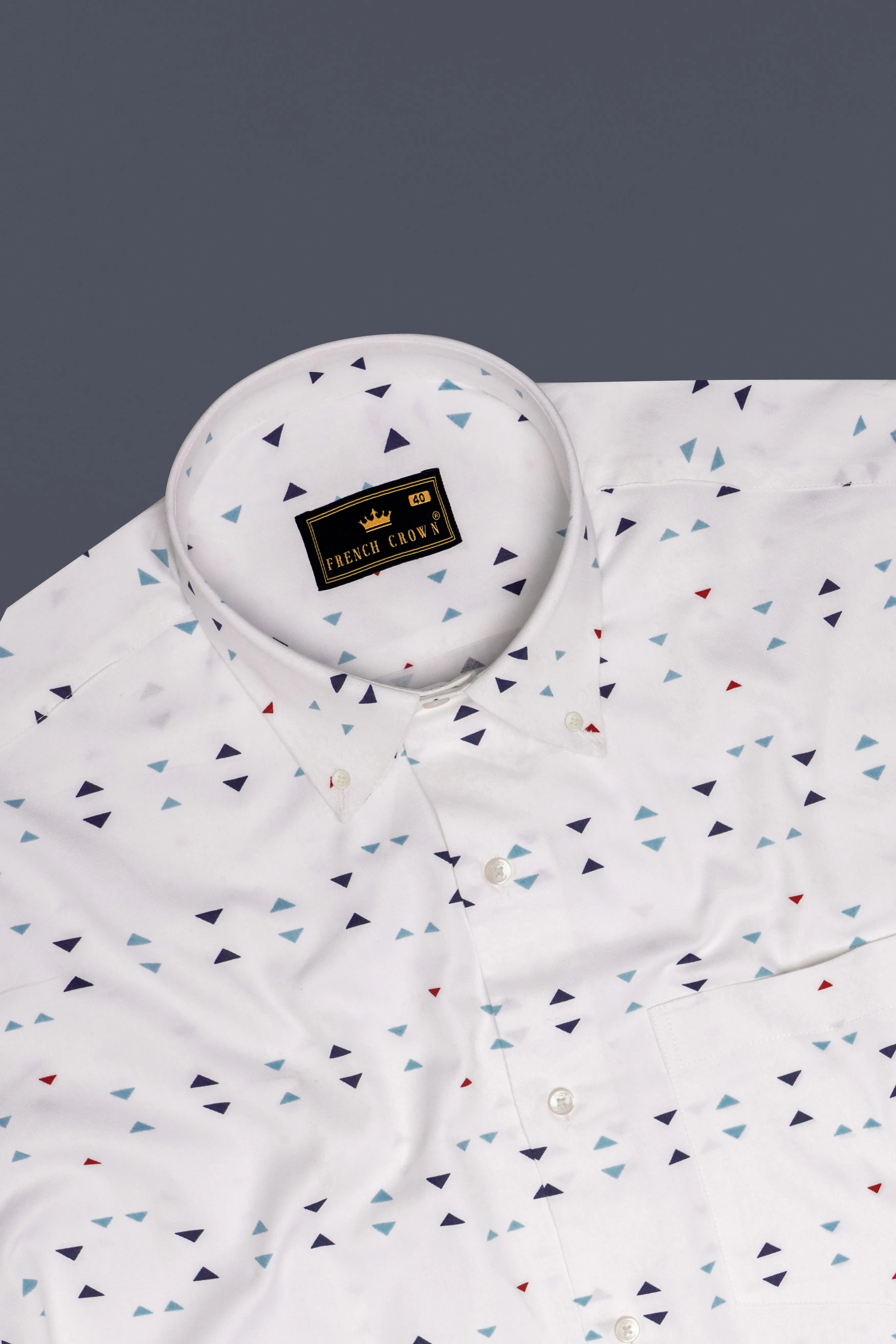 Bleuvra-Bright White And Neptune Blue Oxford Premium Cotton Semi Formal Shirt sold by French Crown product image thumbnail 5