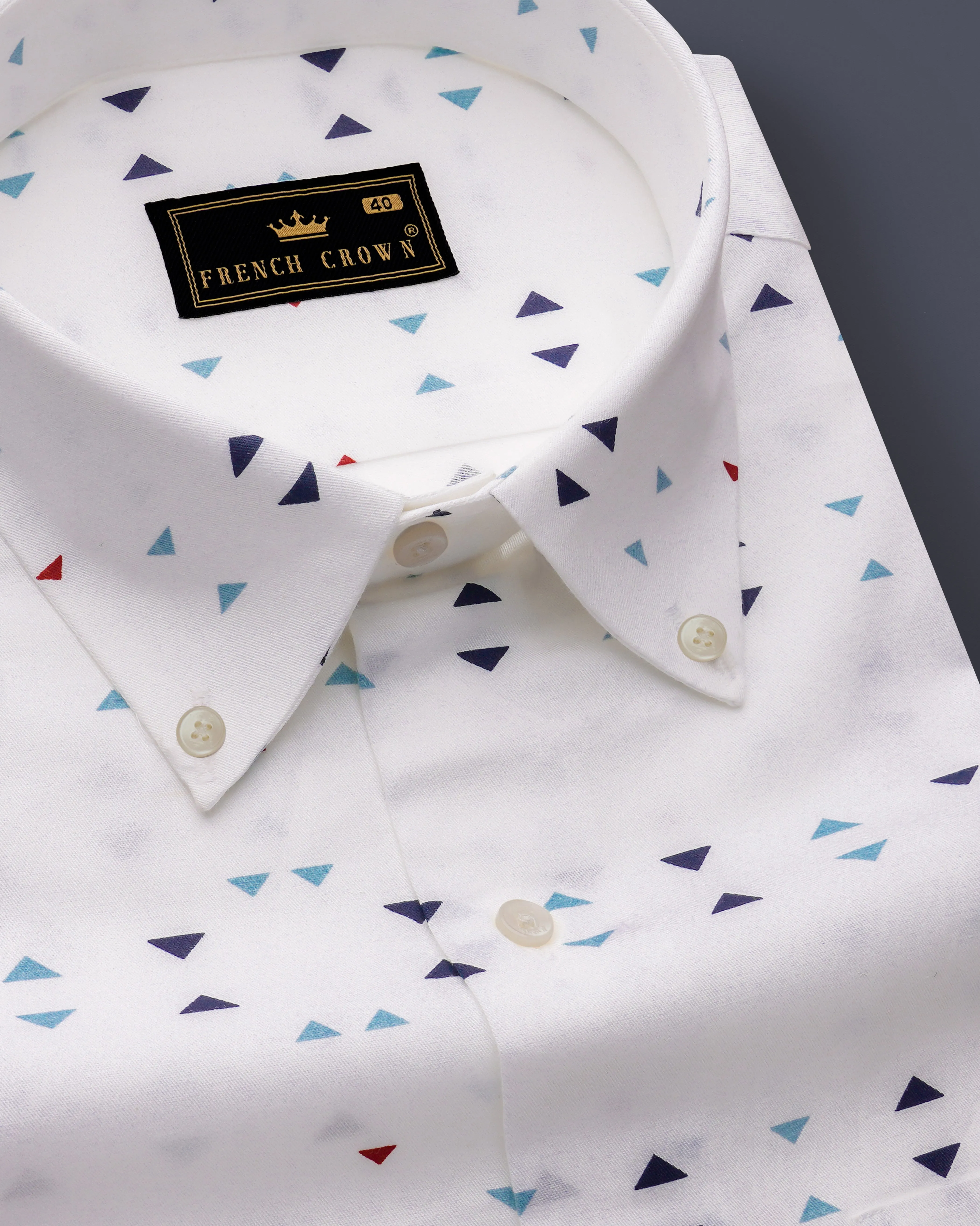 Bleuvra-Bright White And Neptune Blue Oxford Premium Cotton Semi Formal Shirt sold by French Crown