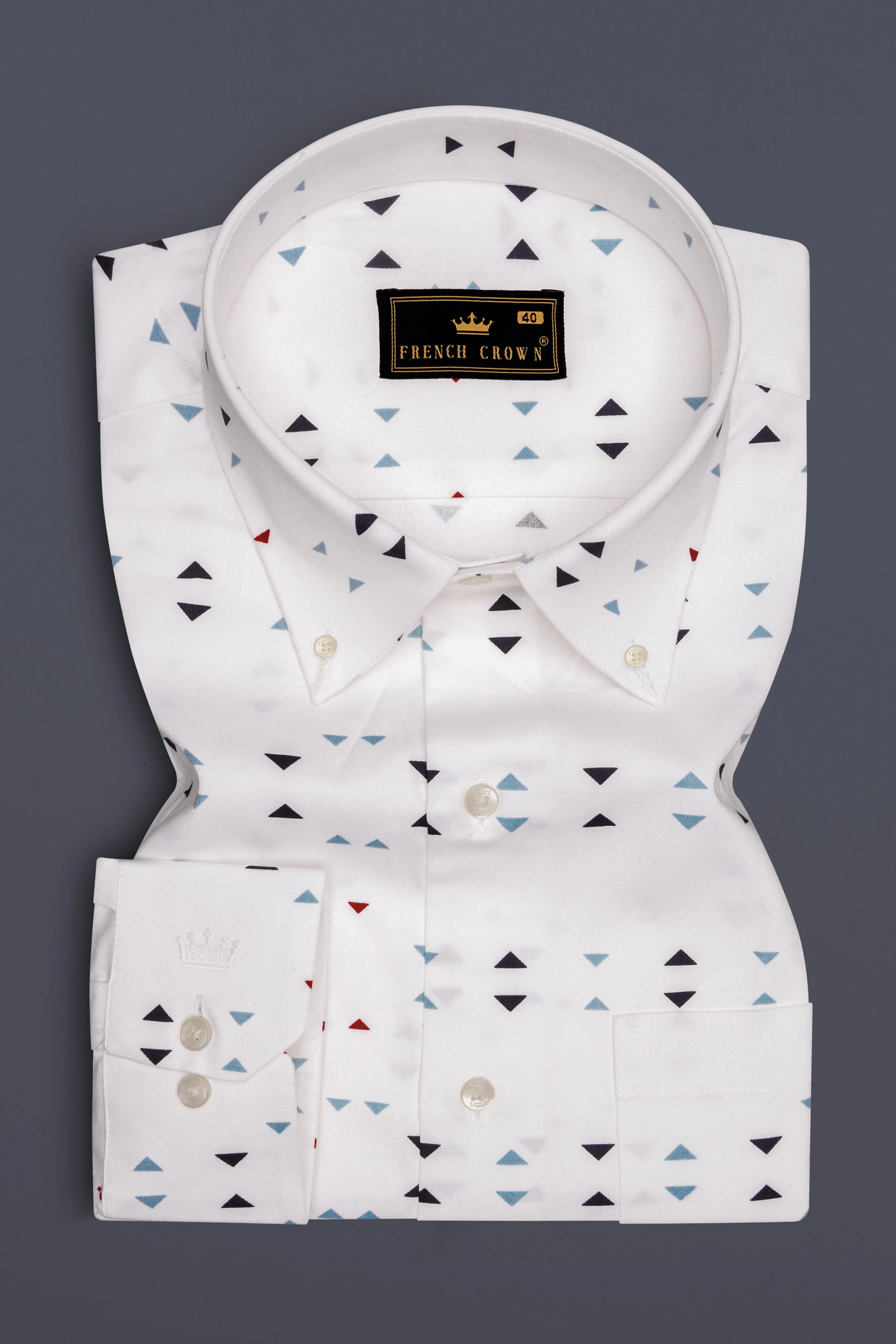 Bleuvra-Bright White And Neptune Blue Oxford Premium Cotton Semi Formal Shirt sold by French Crown product image thumbnail 4