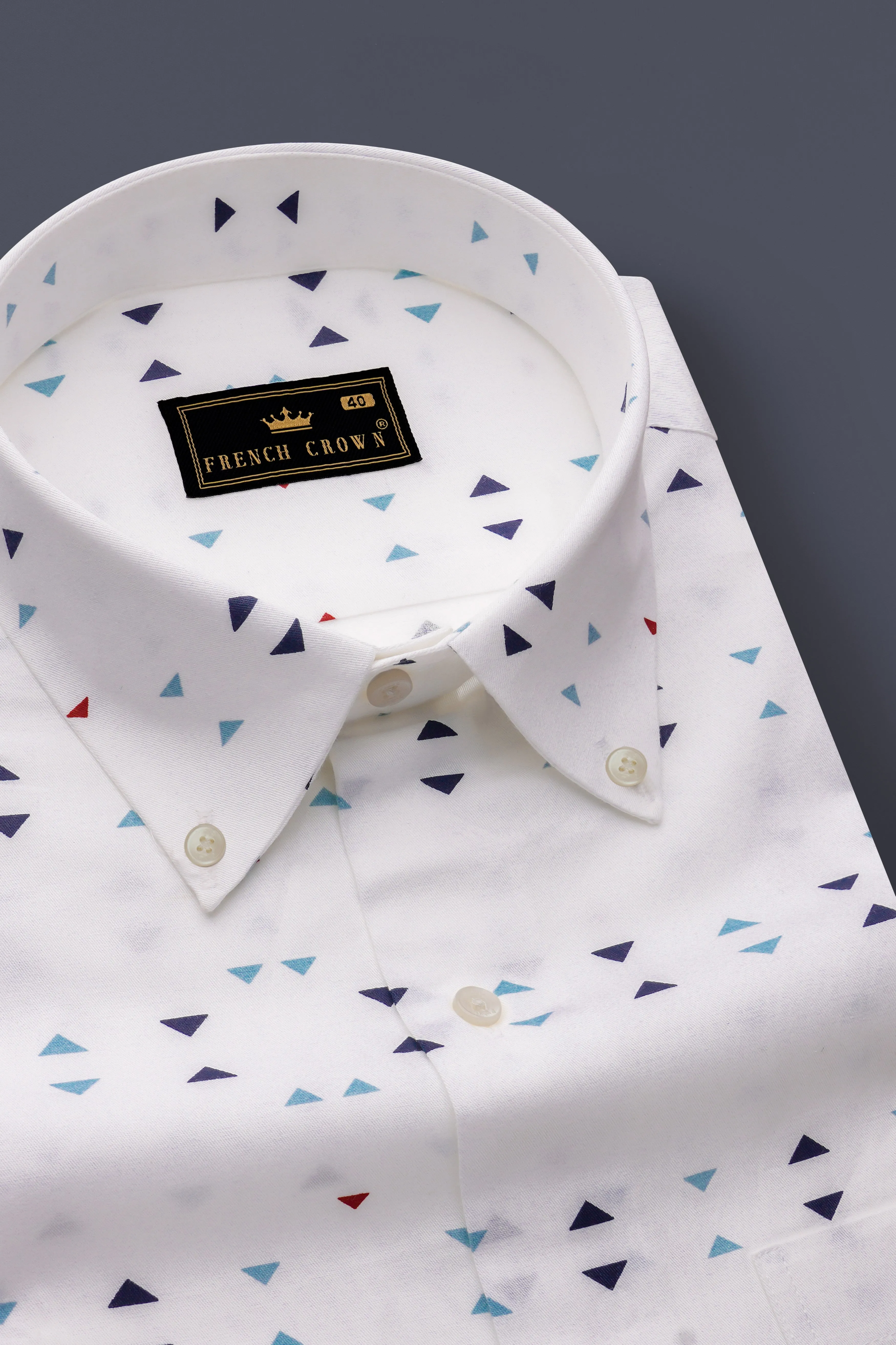Bleuvra-Bright White And Neptune Blue Oxford Premium Cotton Semi Formal Shirt sold by French Crown product image thumbnail 2