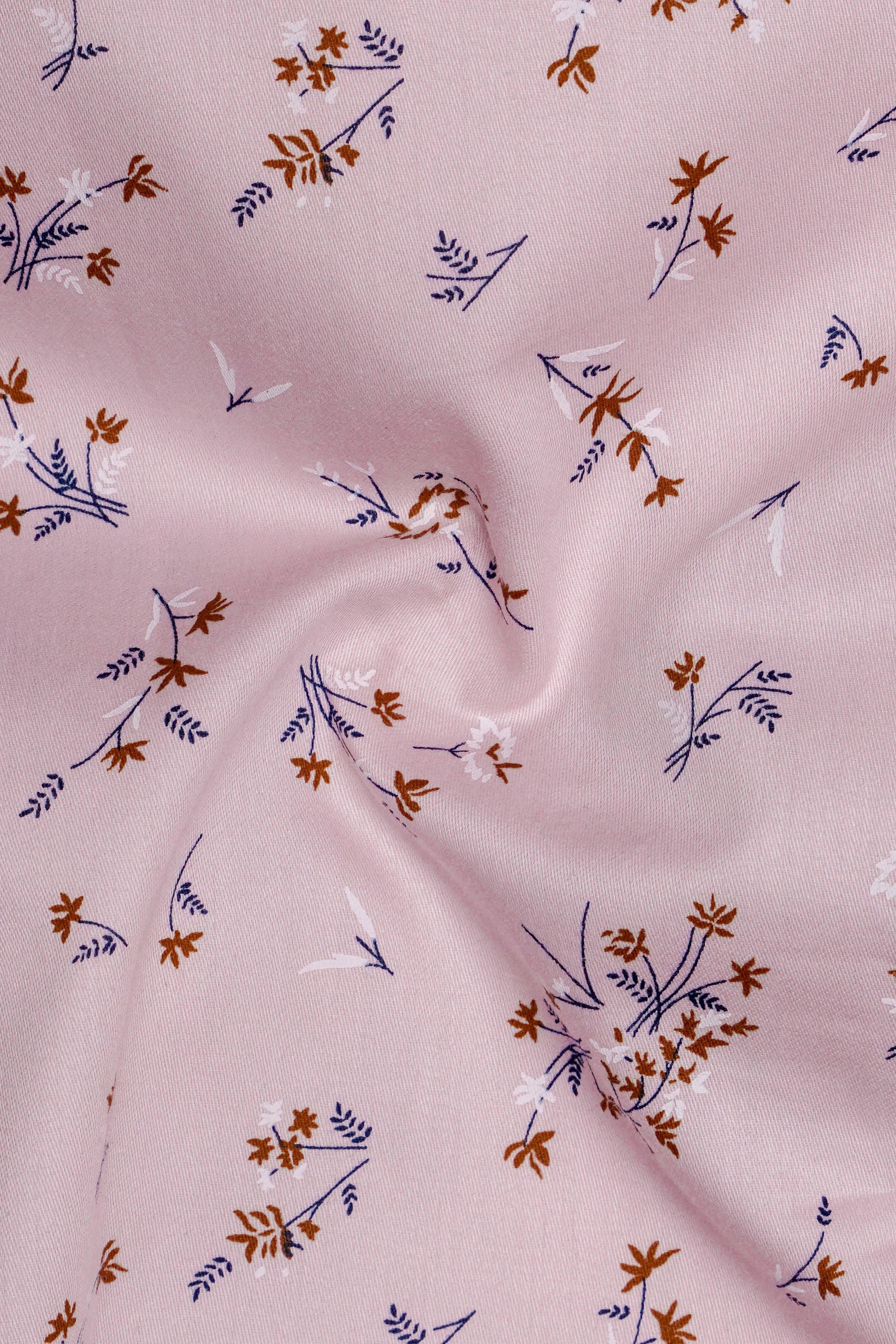 Florique-Lily Pink Floral Printed Subtle Sheen Super Soft Premium Cotton Casual Shirt sold by French Crown product image thumbnail 3