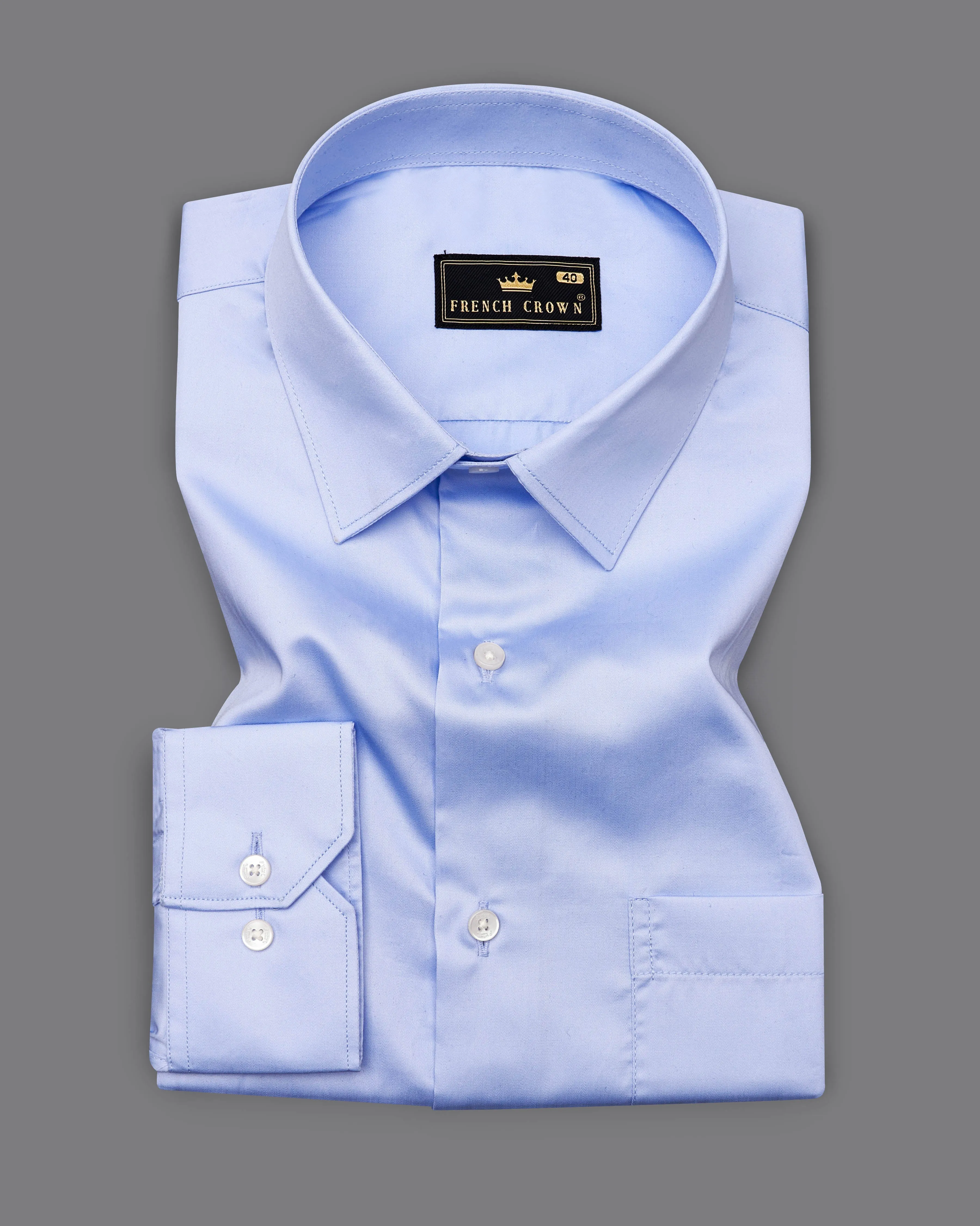 Spindle Blue Super Soft Premium Cotton Shirt sold by French Crown product image thumbnail 3