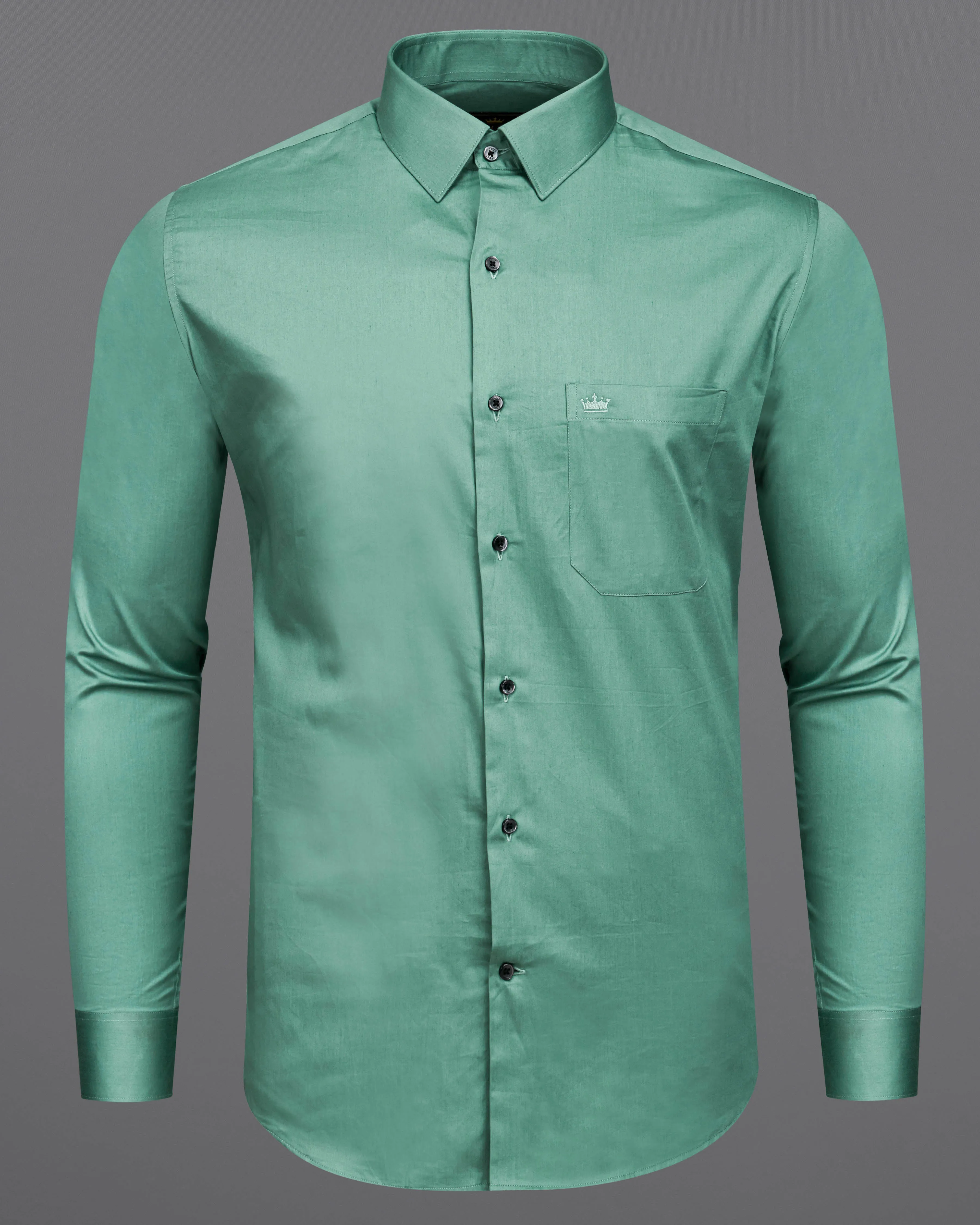 Patina Green Subtle Sheen Super Soft Premium Cotton Shirt sold by French Crown product image thumbnail 5