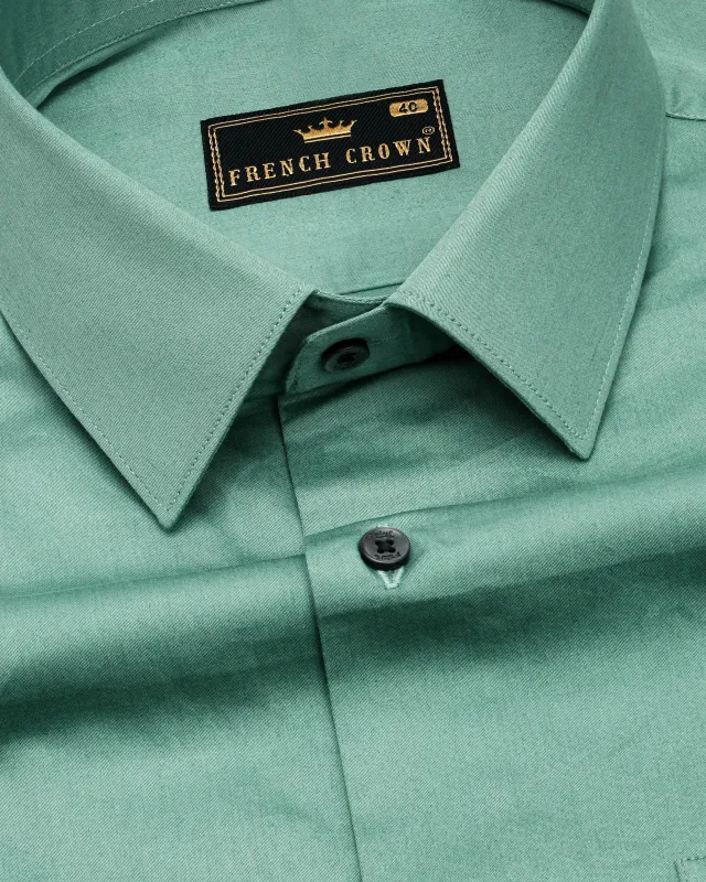 Patina Green Subtle Sheen Super Soft Premium Cotton Shirt sold by French Crown