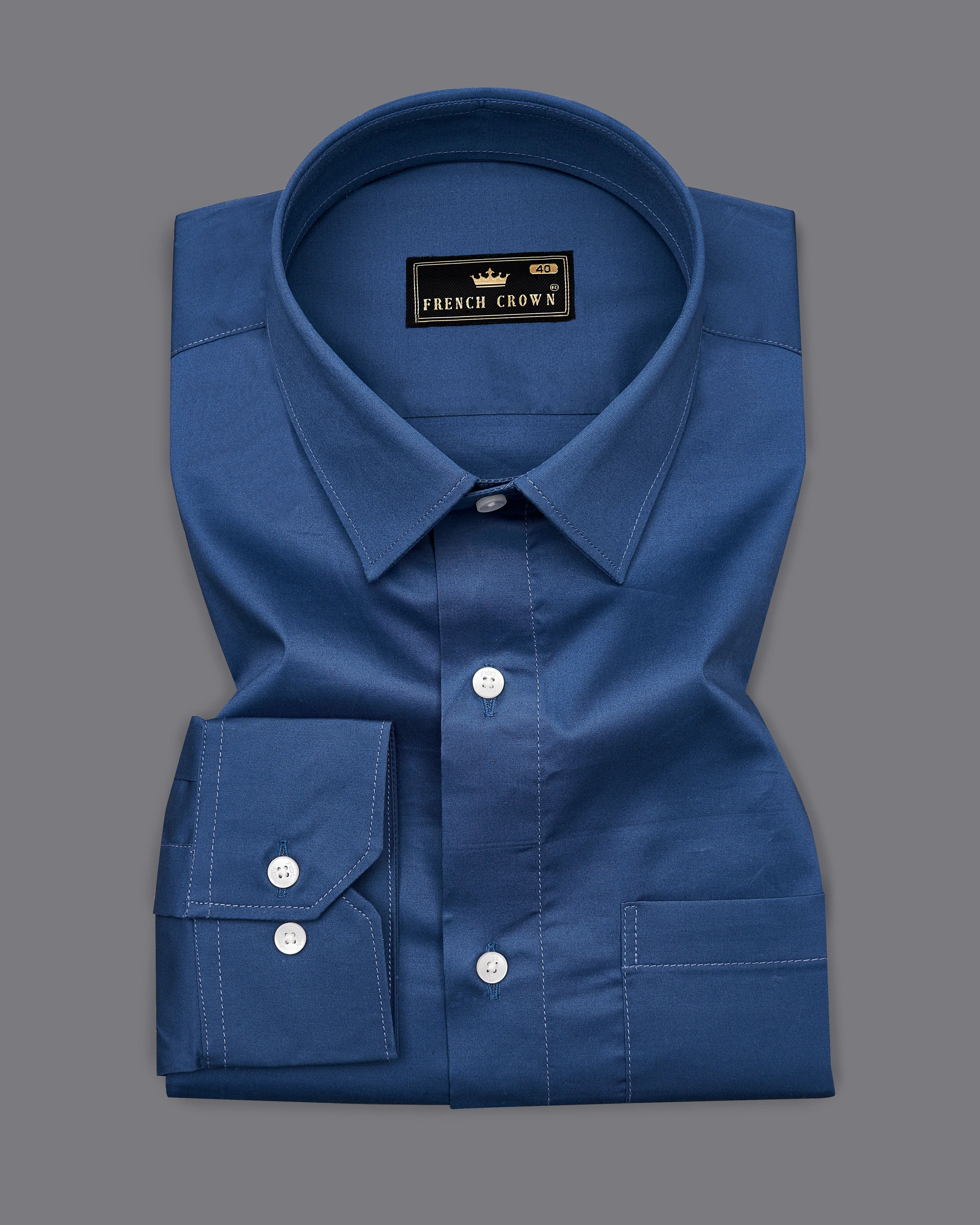 Rhino Blue Super Soft Premium Cotton Shirt sold by French Crown product image thumbnail 3