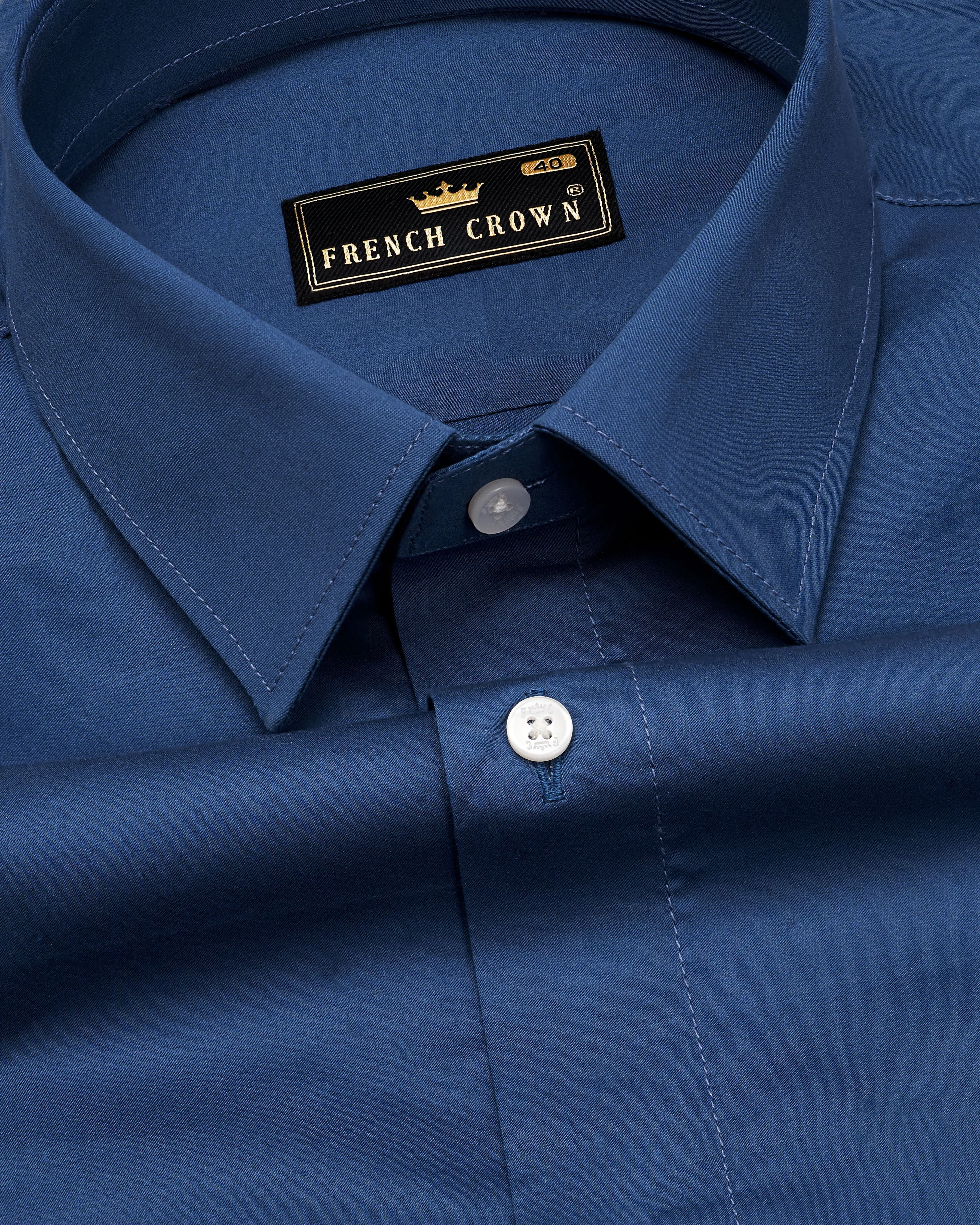 Rhino Blue Super Soft Premium Cotton Shirt sold by French Crown
