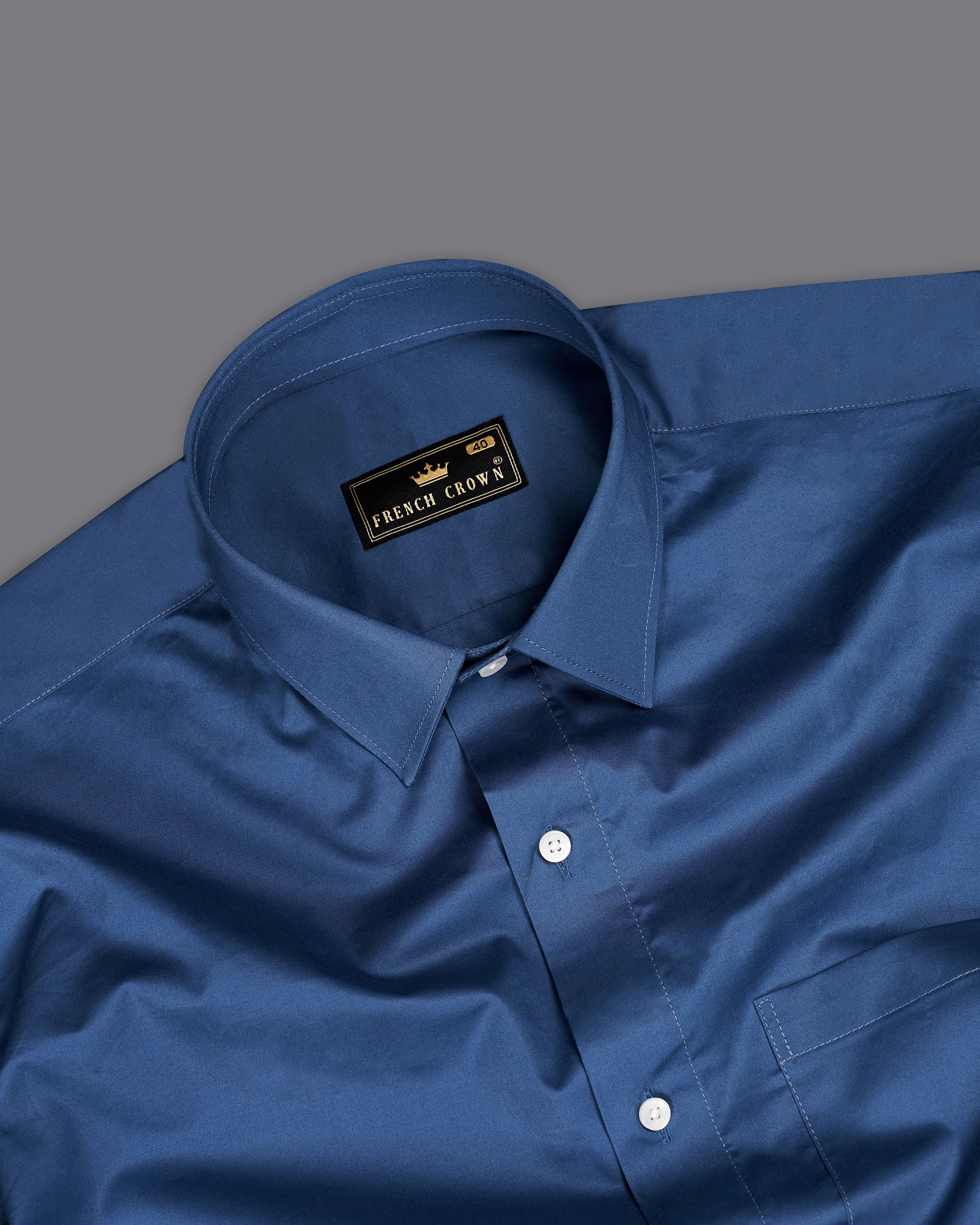 Rhino Blue Super Soft Premium Cotton Shirt sold by French Crown product image thumbnail 4