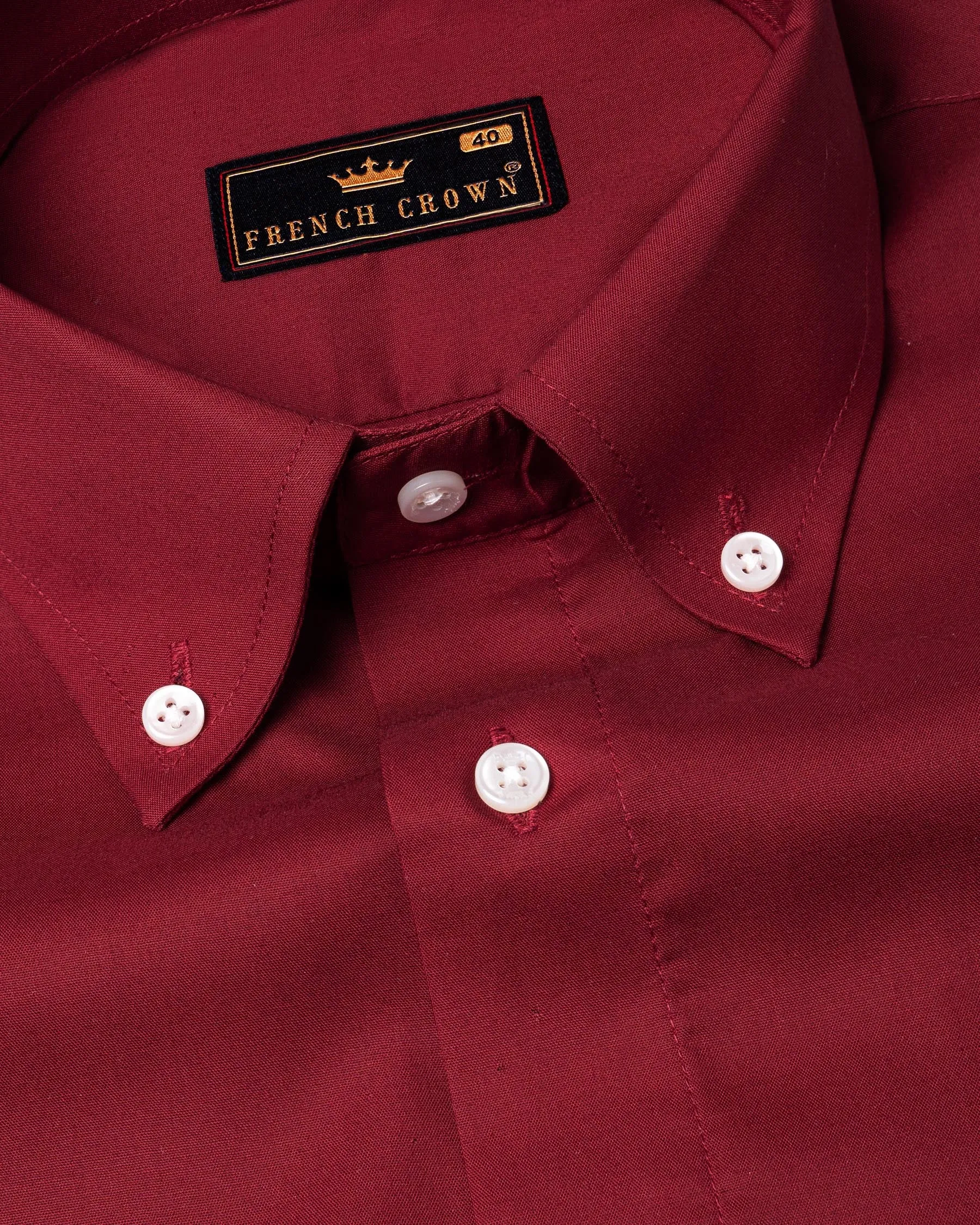 Claret Red Premium Cotton Shirt sold by French Crown