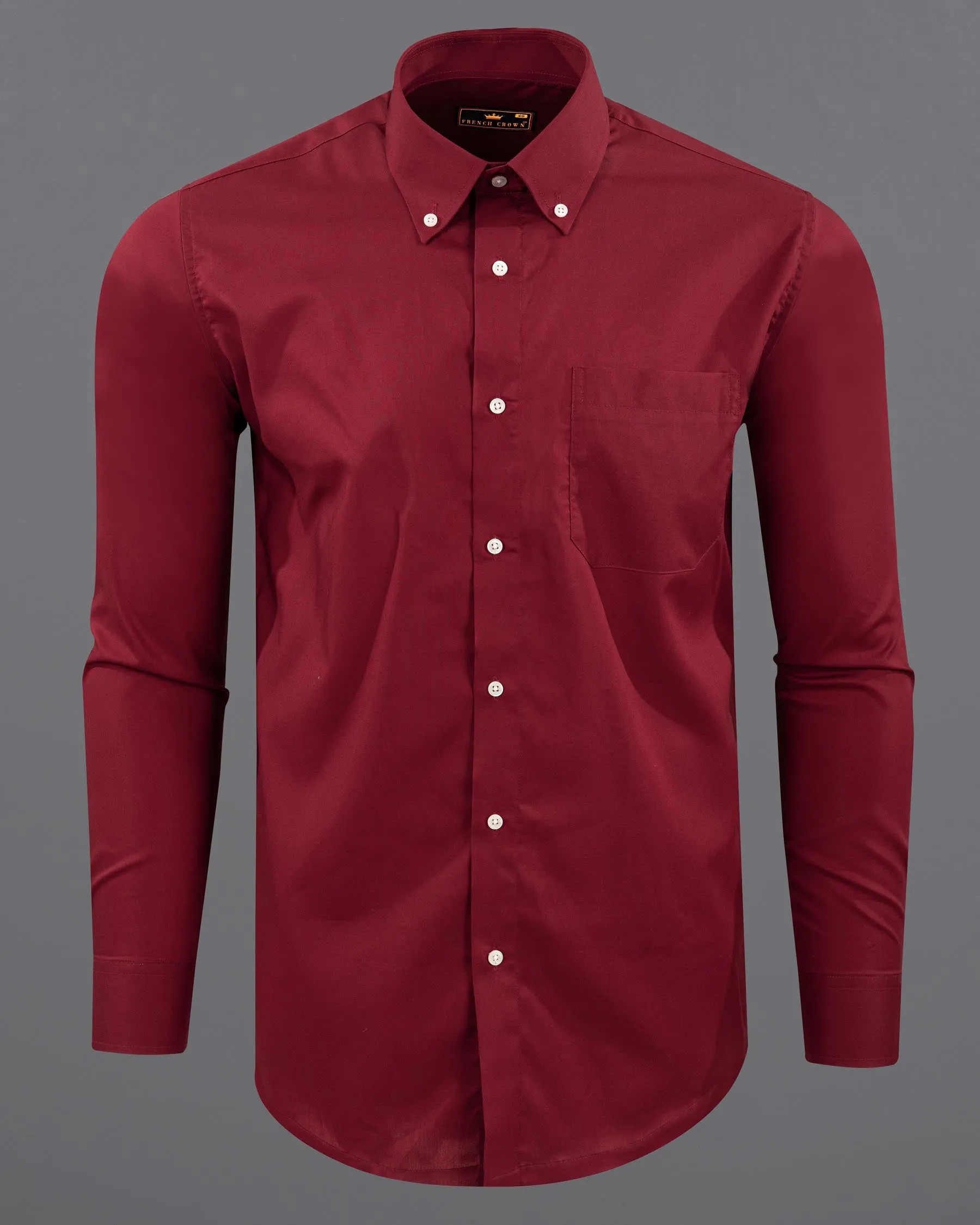 Claret Red Premium Cotton Shirt sold by French Crown product image thumbnail 5