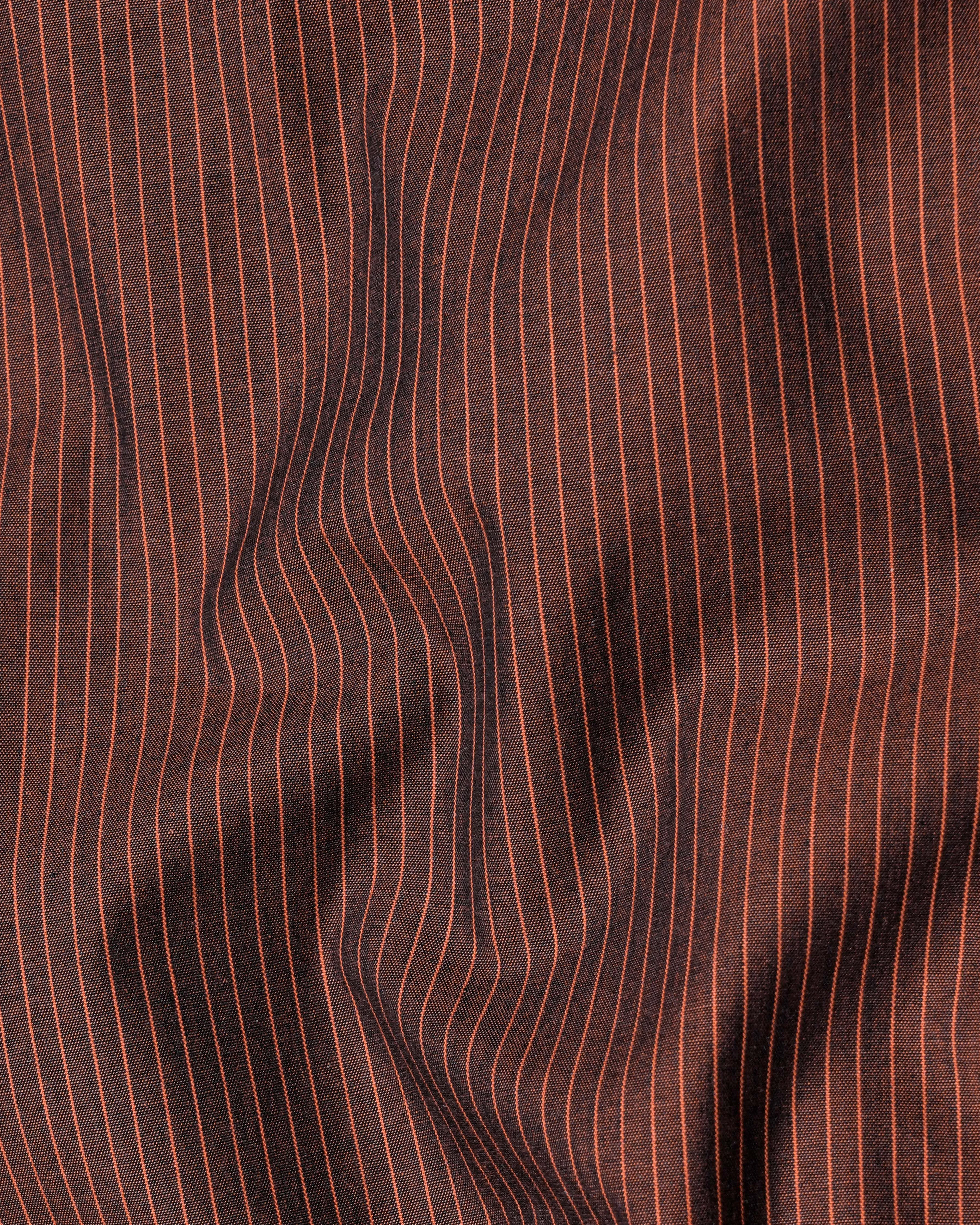 Buccaneer Brown Striped Premium Cotton Shirt sold by French Crown product image thumbnail 2