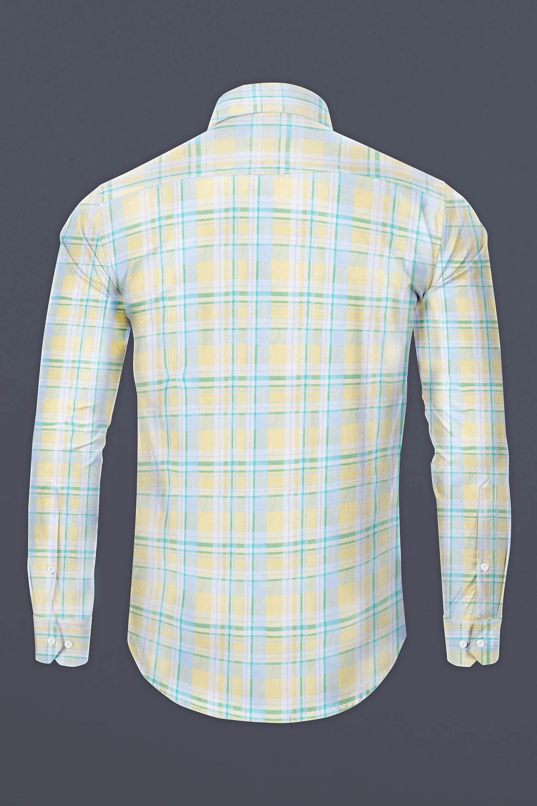 Grain Brown with Blue Plaid Twill Premium Cotton Shirt sold by French Crown product image thumbnail 5