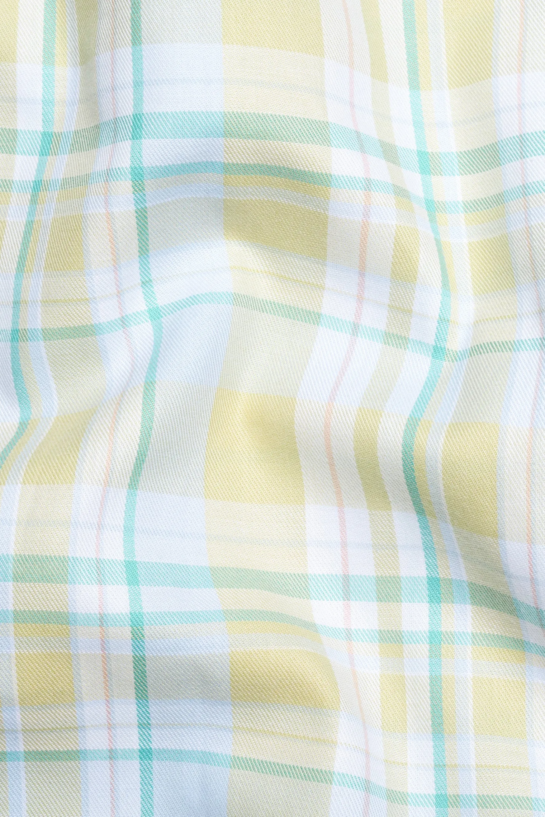 Grain Brown with Blue Plaid Twill Premium Cotton Shirt sold by French Crown product image thumbnail 2