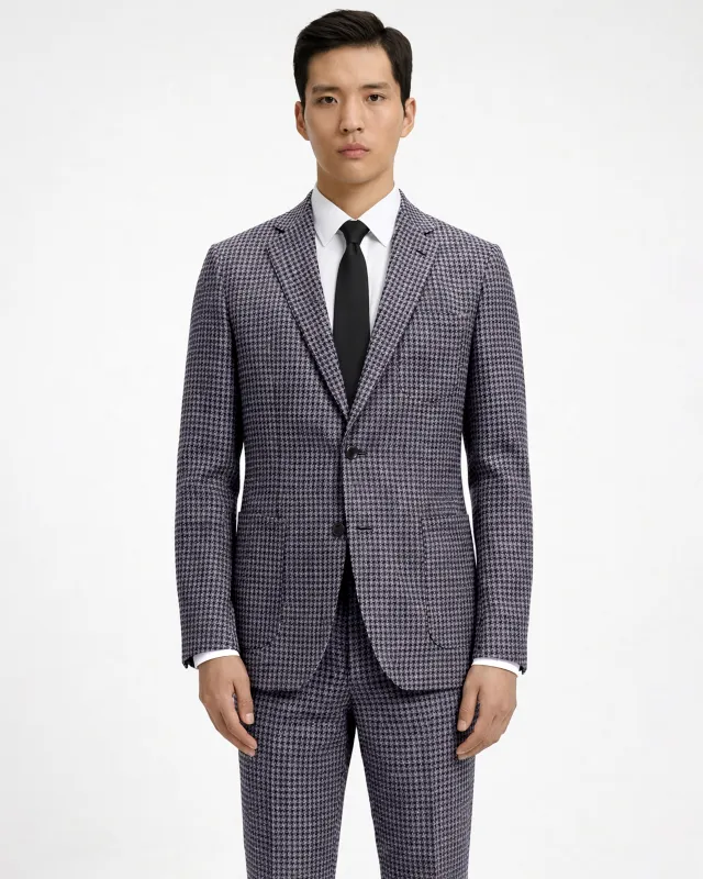 Zenith-Mirage Blue And venus Gray Gingham Plaid Tweed Single Breasted Sports Suit made by French Crown