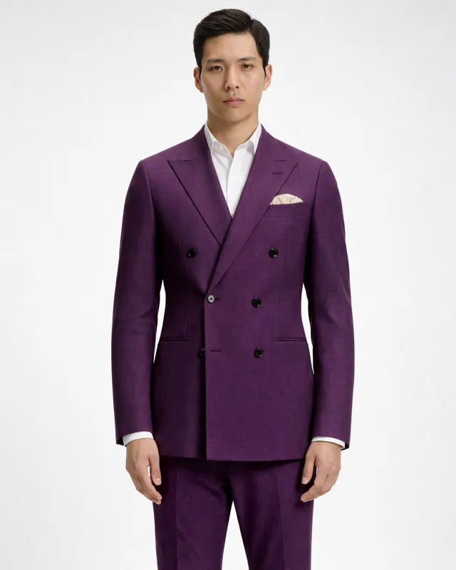 Orchid-Grape Purple Solid Wool Rich Double Breasted Slight Stretch Suit made by French Crown