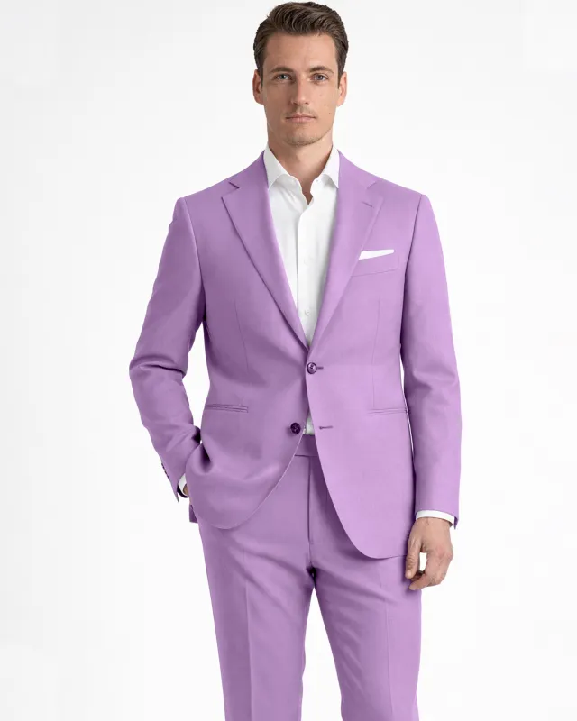 Roylen-Mountbatten Purple Wool Rich Single Breasted Slight Stretch Suit made by French Crown