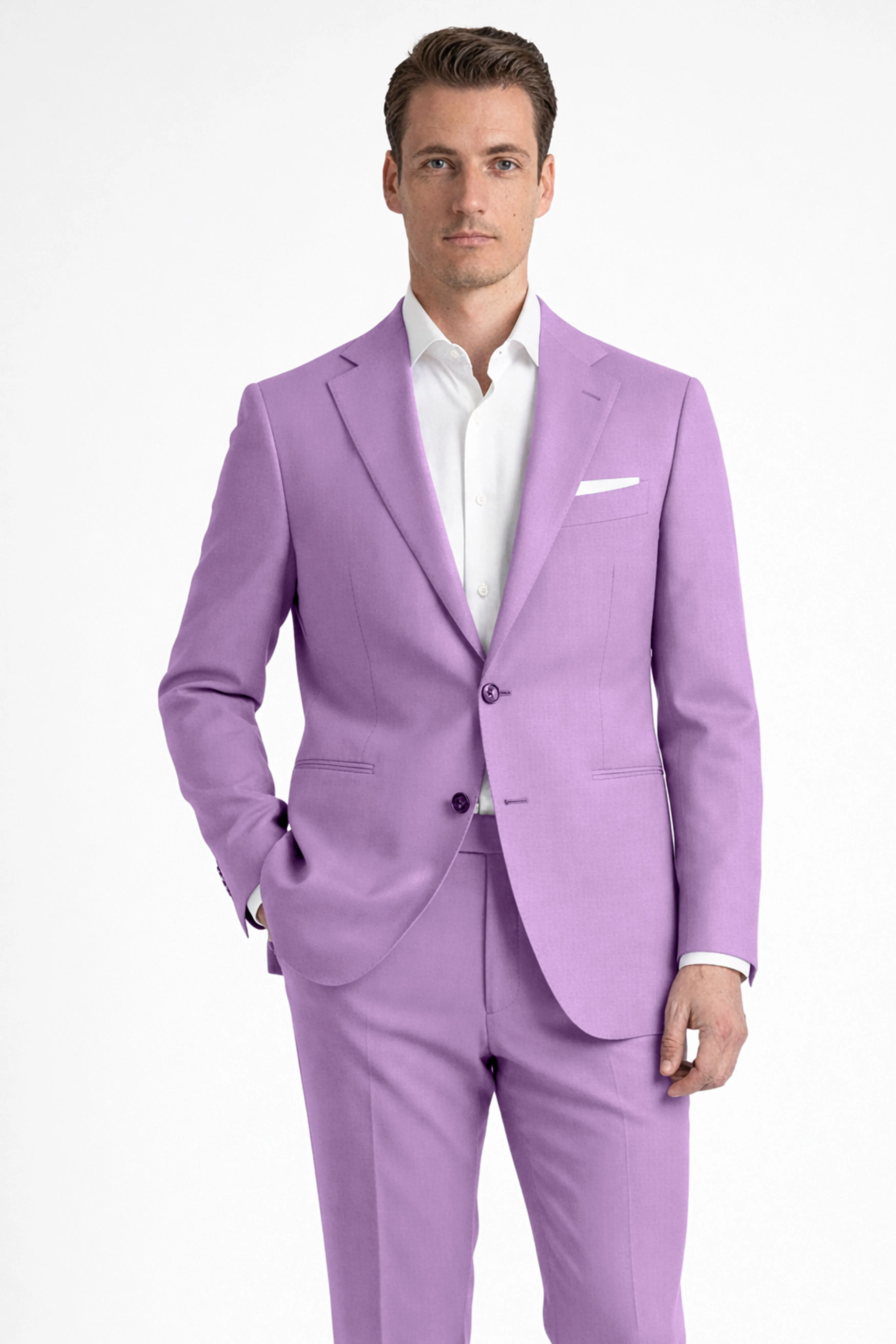 Roylen-Mountbatten Purple Wool Rich Single Breasted Slight Stretch Suit sold by French Crown product image thumbnail 2