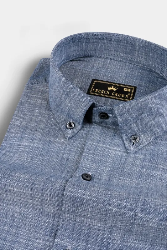 Grey Premium Cotton Denim Shirt sold by French Crown