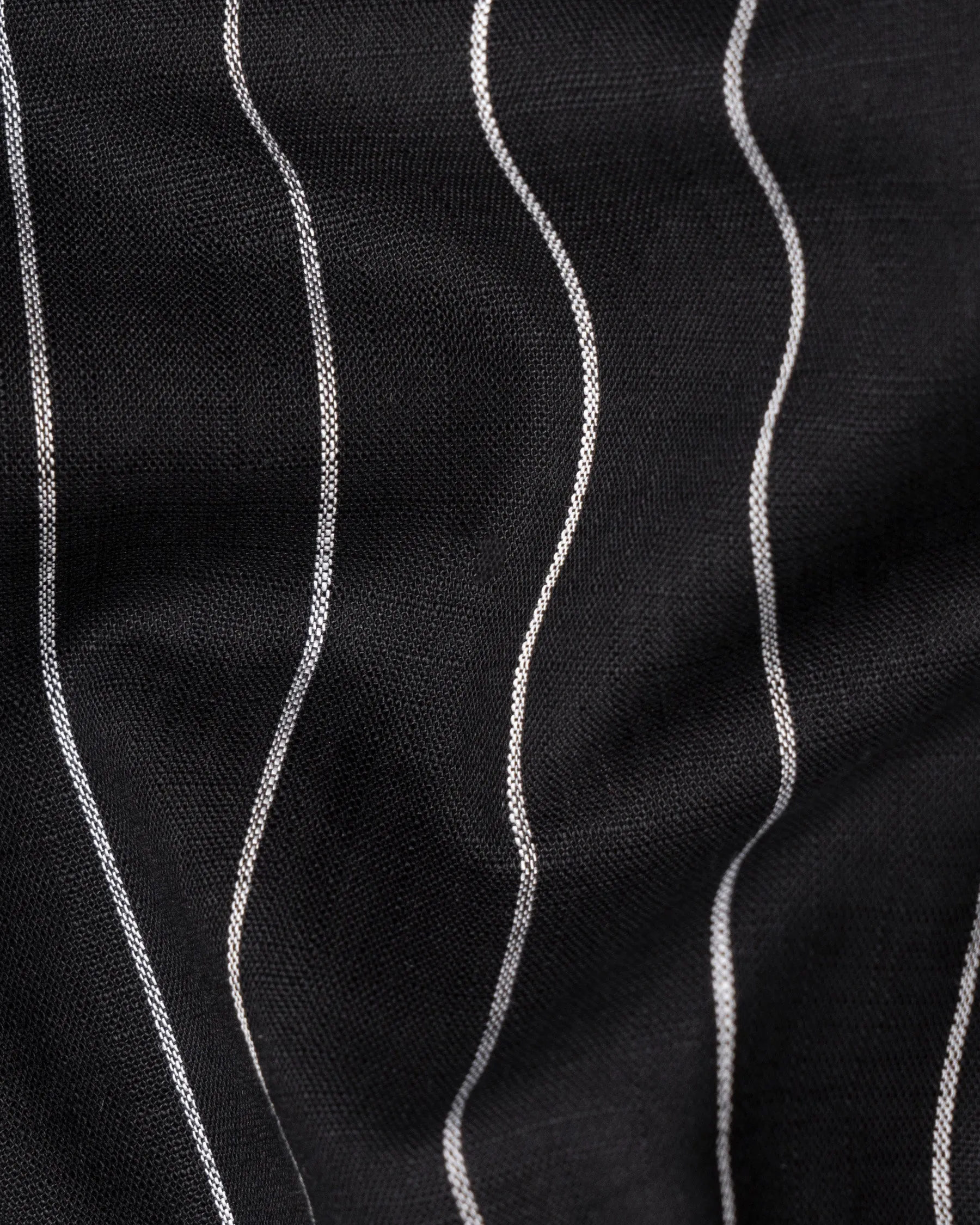 Jade Black with White Striped Dobby Textured Premium Giza Cotton Shirt sold by French Crown product image thumbnail 2