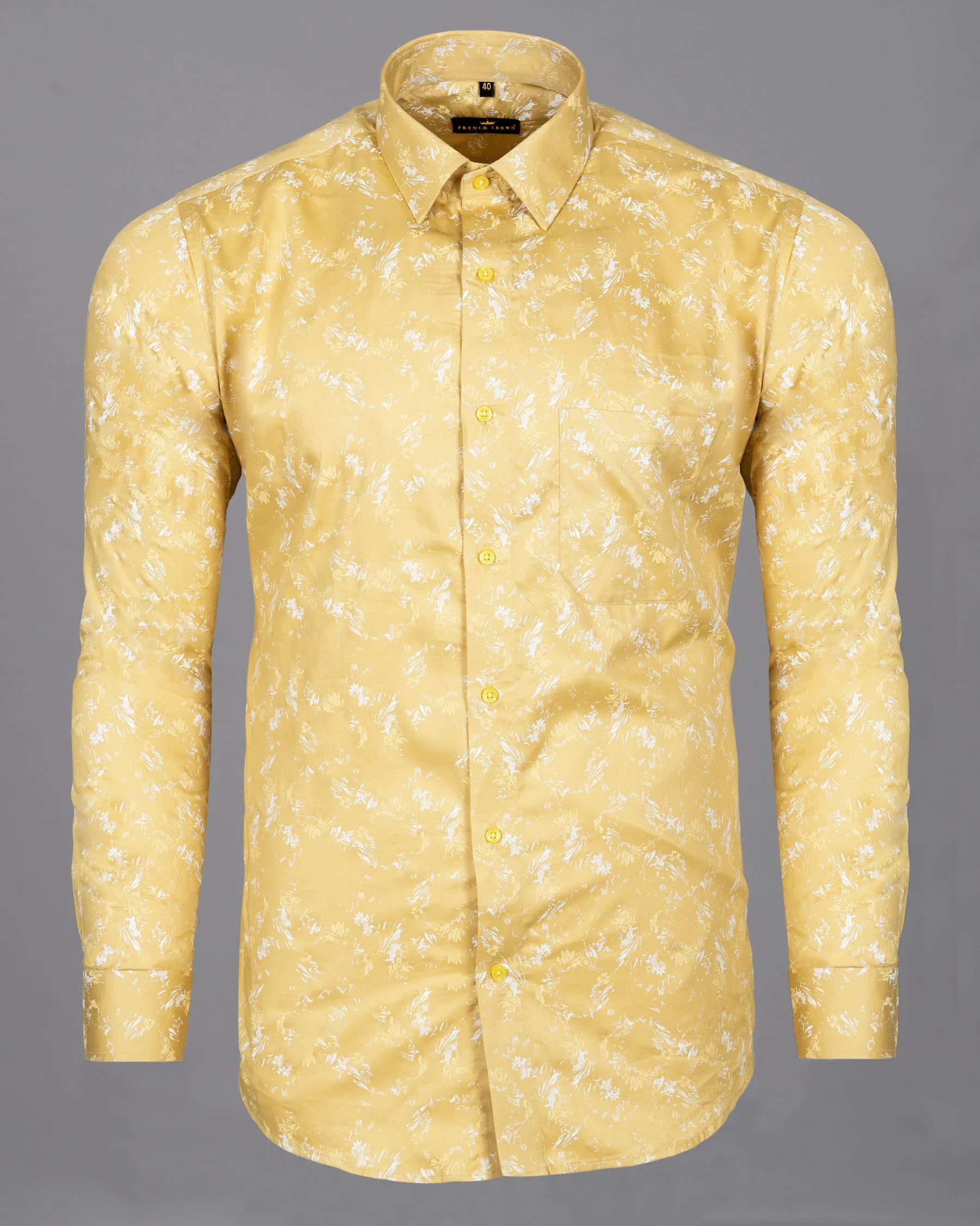 Chenin Brown Flowers Printed Premium Cotton shirt sold by French Crown product image thumbnail 5