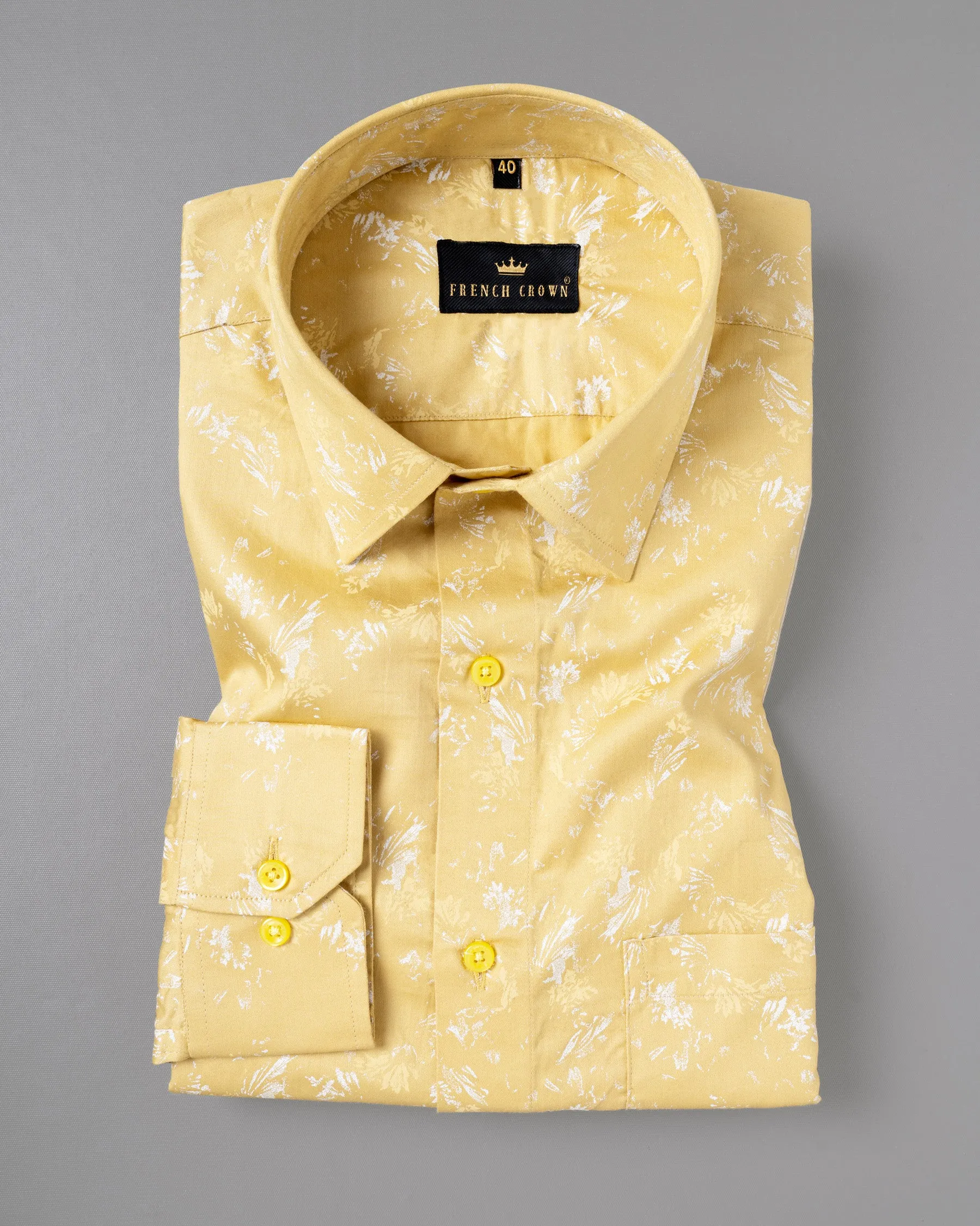 Chenin Brown Flowers Printed Premium Cotton shirt sold by French Crown product image thumbnail 3