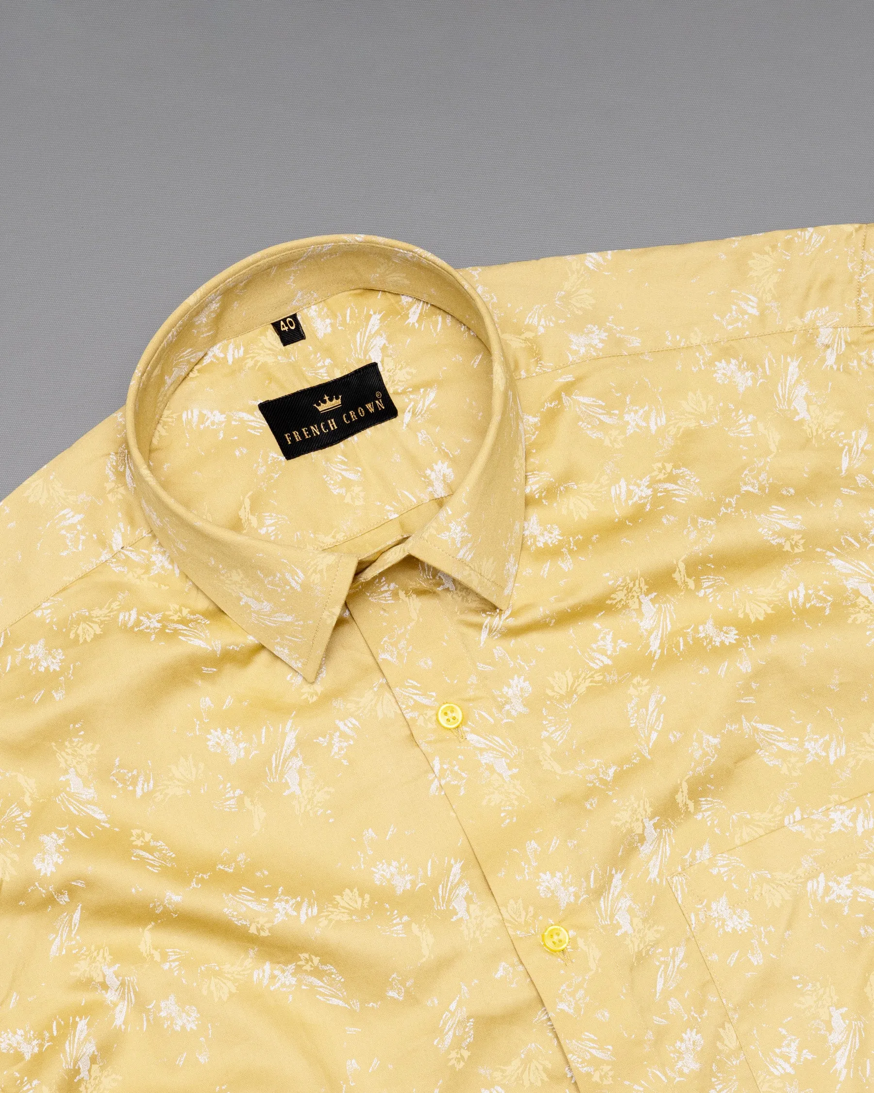 Chenin Brown Flowers Printed Premium Cotton shirt sold by French Crown product image thumbnail 4