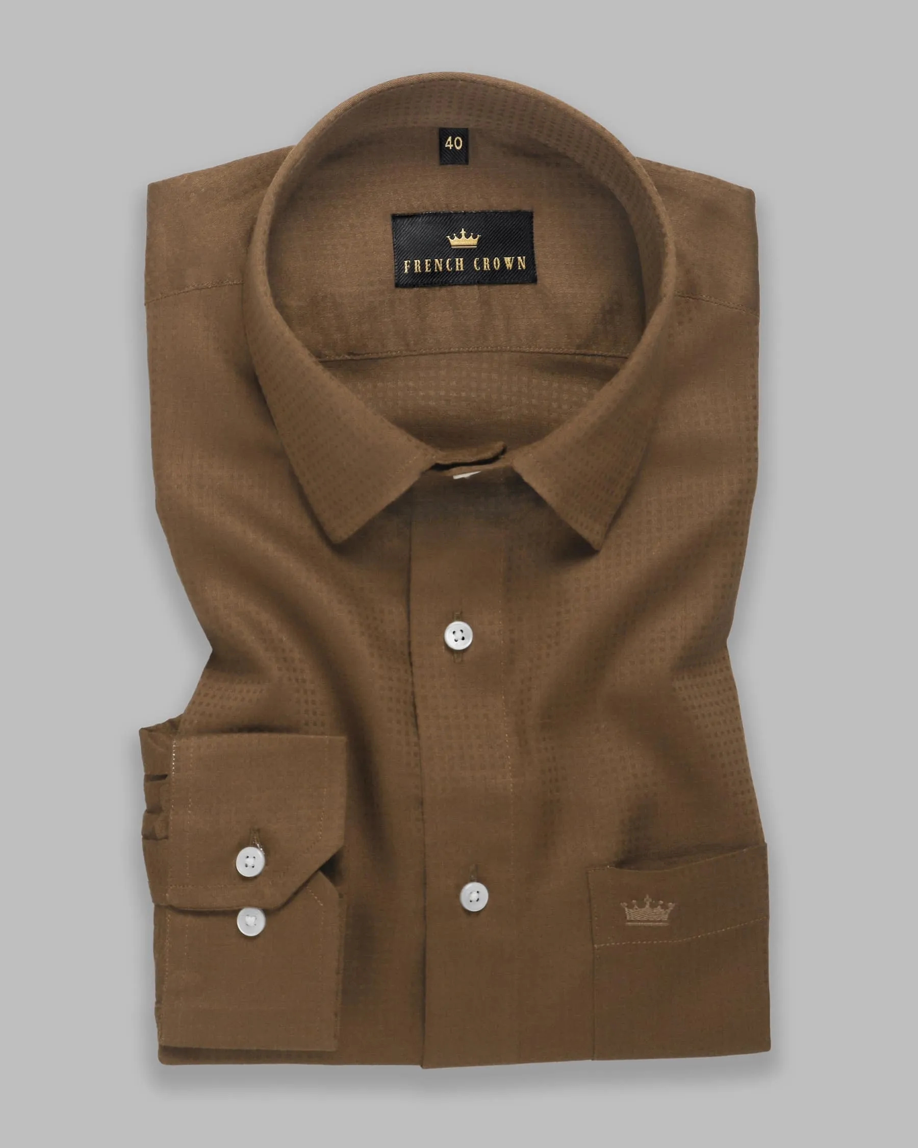 Gingerbread Square Dobby Patterned Giza Cotton sold by French Crown product image thumbnail 3