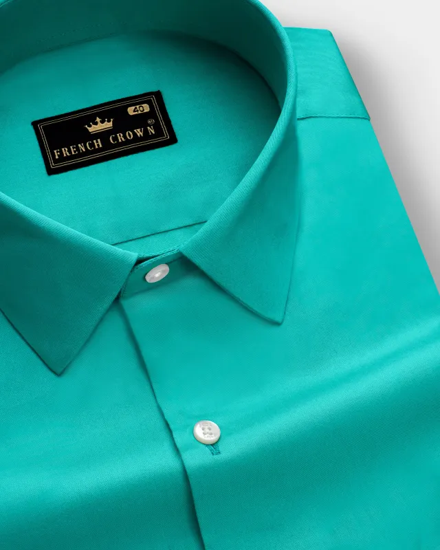 Royalin-Persian Blue Subtle Sheen Super Soft Premium Cotton Dress Shirt sold by French Crown