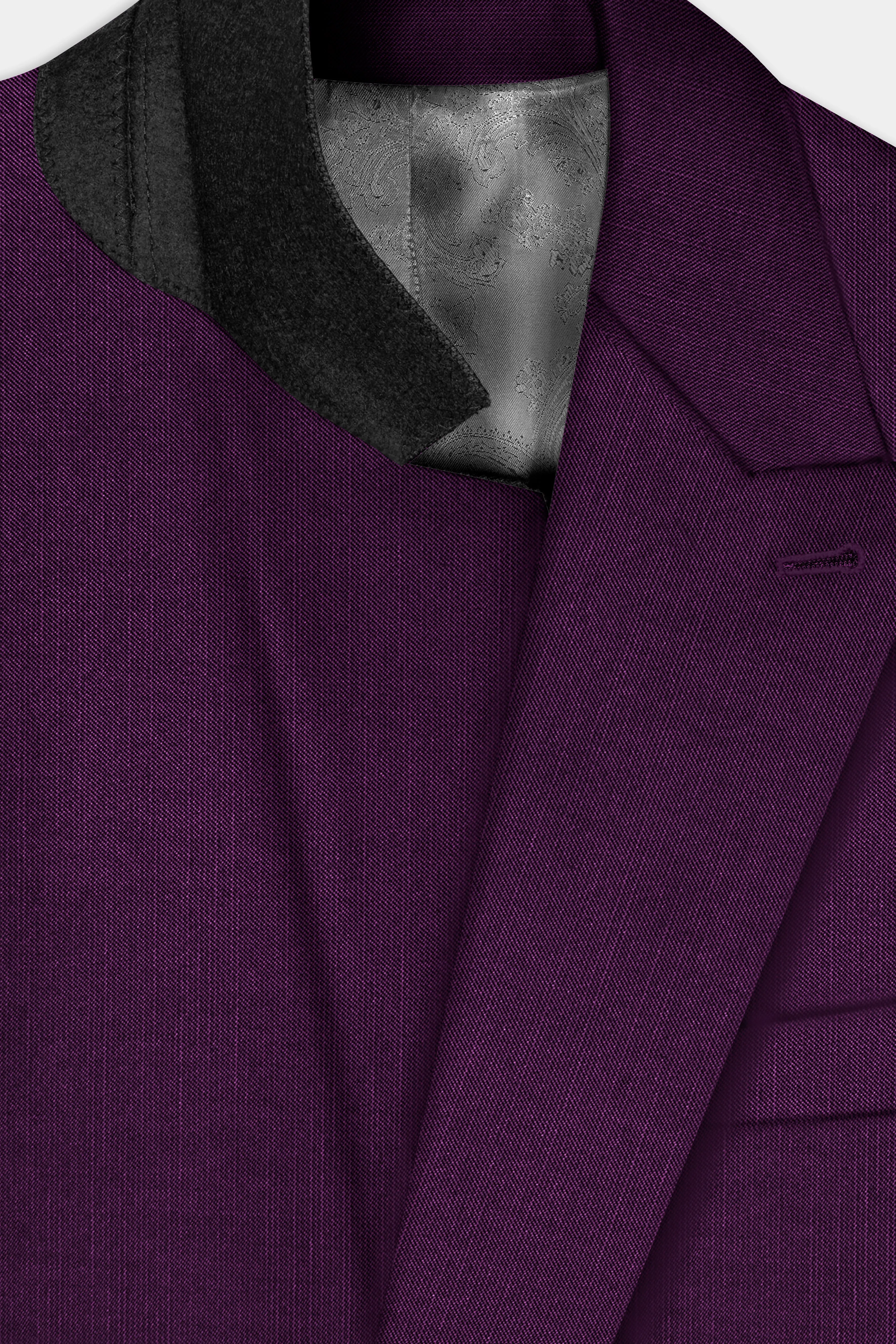Orchid-Grape Purple Solid Wool Rich Double Breasted Slight Stretch Suit sold by French Crown product image thumbnail 5