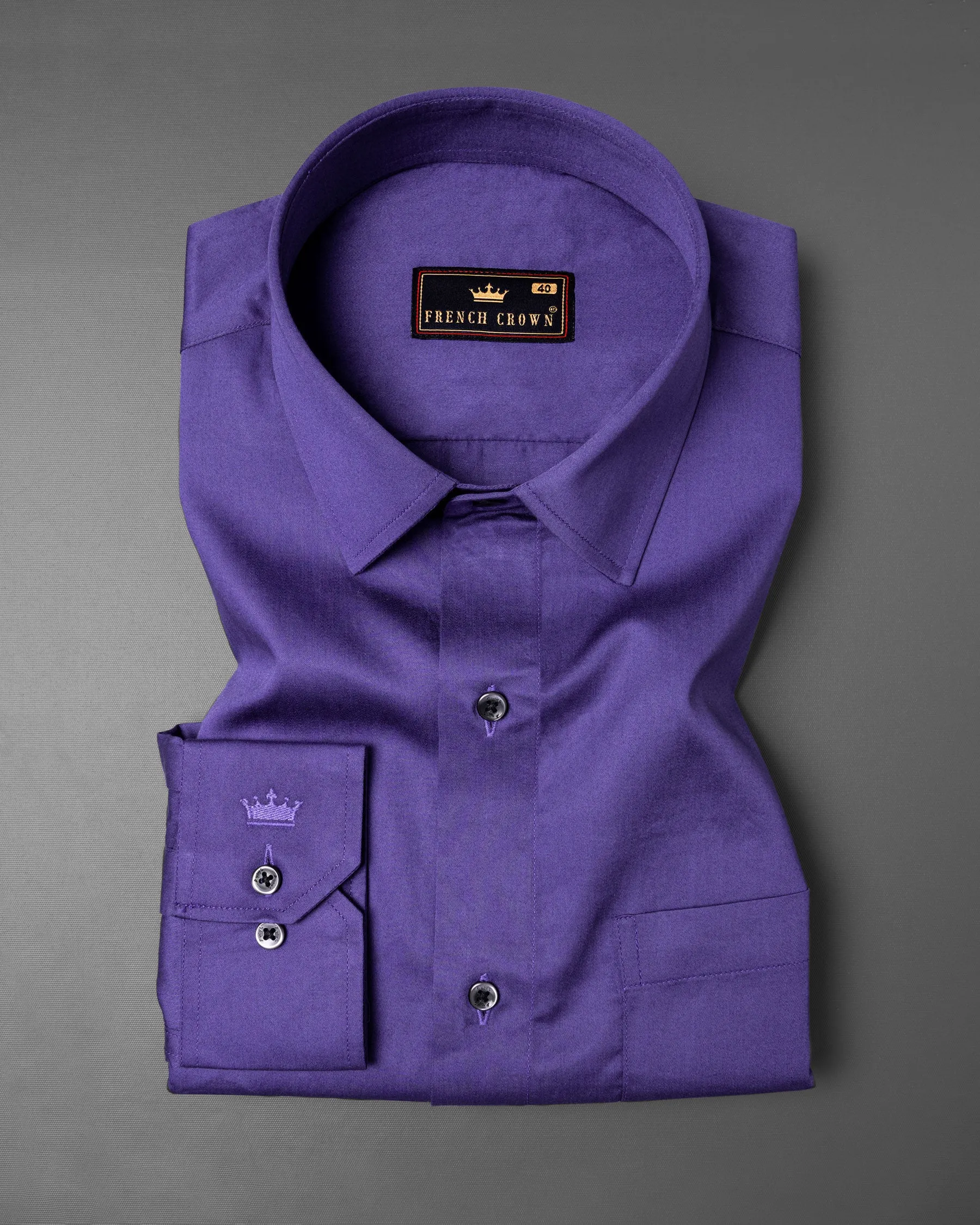 Butterfly Bush Blue Premium Satin Shirt sold by French Crown product image thumbnail 3