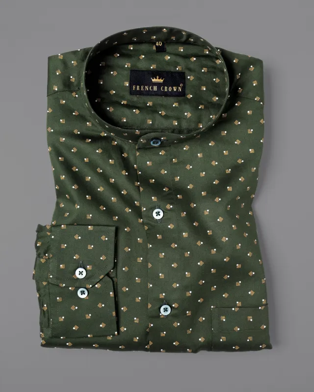Mallard Green Printed Premium Cotton Shirt sold by French Crown
