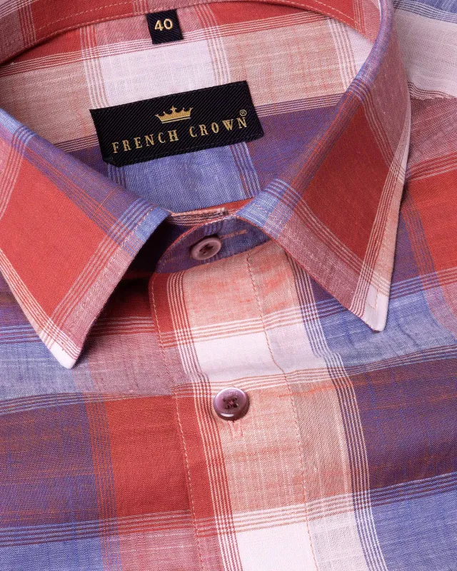 Apple Blossom Multicolor Checkered Premium Cotton Shirt sold by French Crown