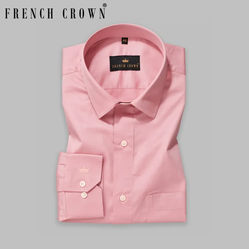 Shilo Pink Premium Satin Shirt sold by French Crown