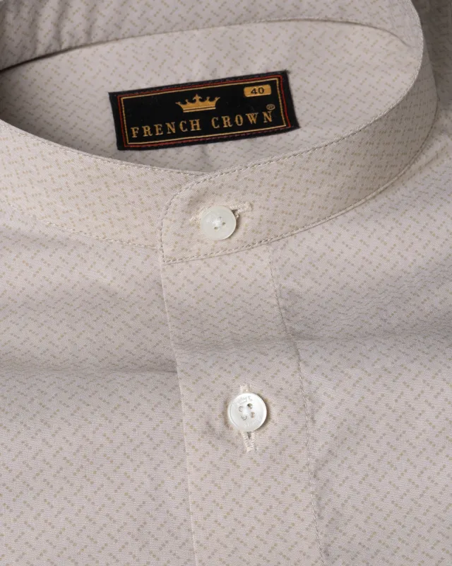 Beige Micro Printed Premium Cotton Shirt sold by French Crown