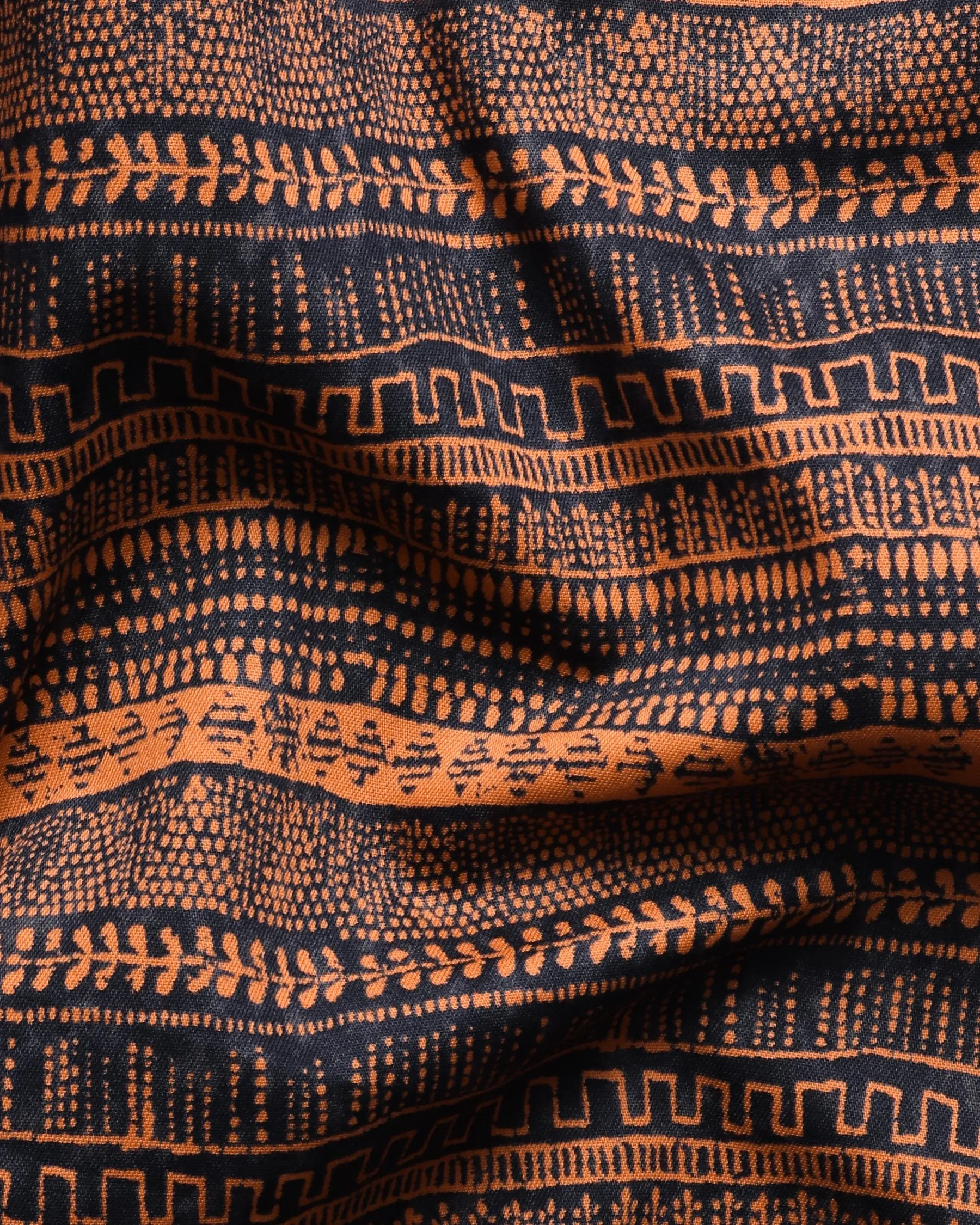 Orange with Navy Ancient wall art Print Brushed Premium Cotton SHIRT sold by French Crown product image thumbnail 2