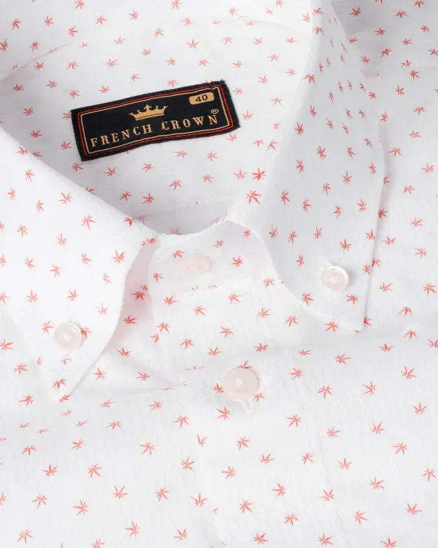 Bright White Dobby Textured Premium Giza Cotton Shirt sold by French Crown