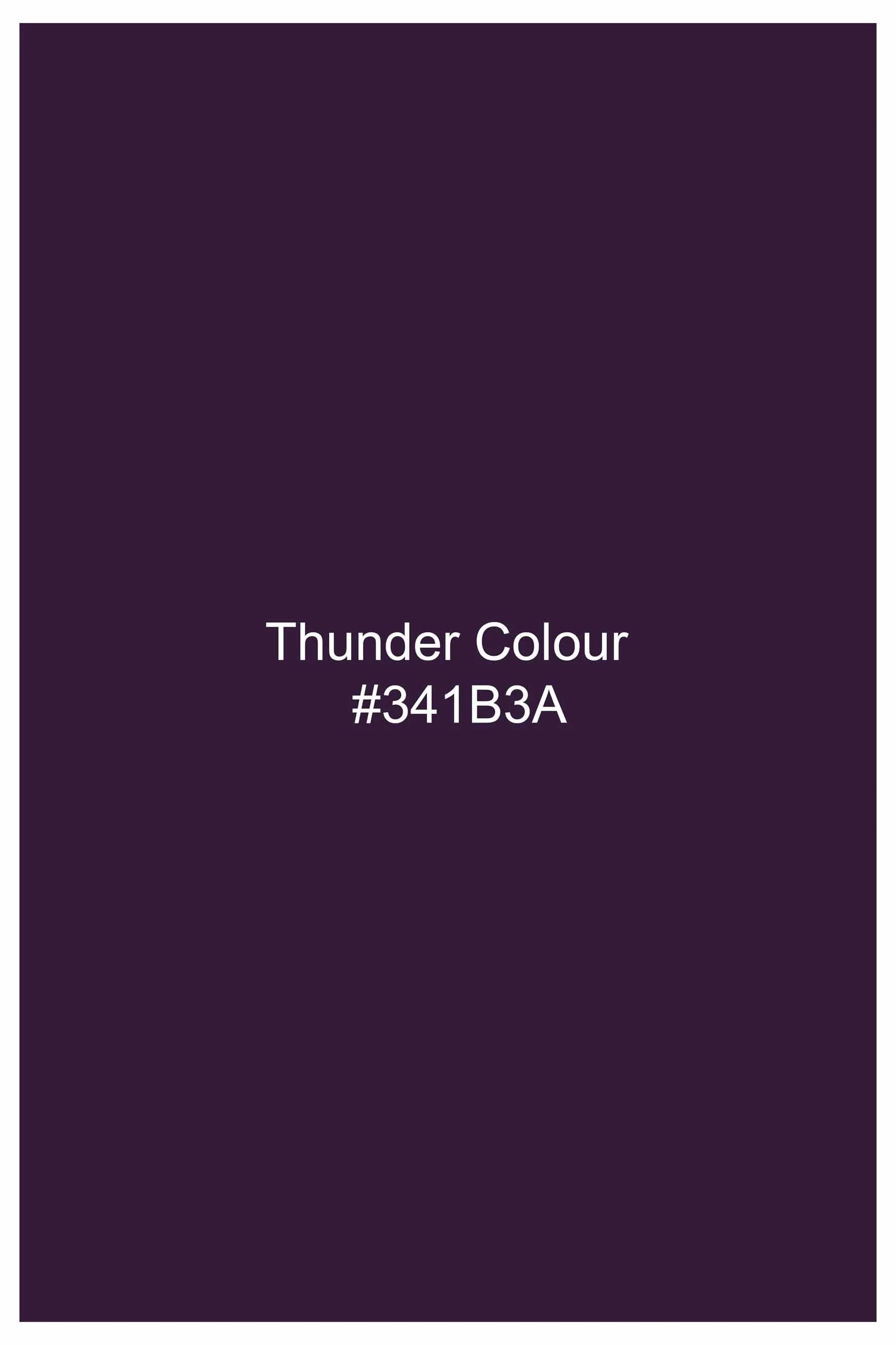 Thunder Purple Subtle Sheen Super Soft Premium Cotton Mandarin Shirt sold by French Crown product image thumbnail 5