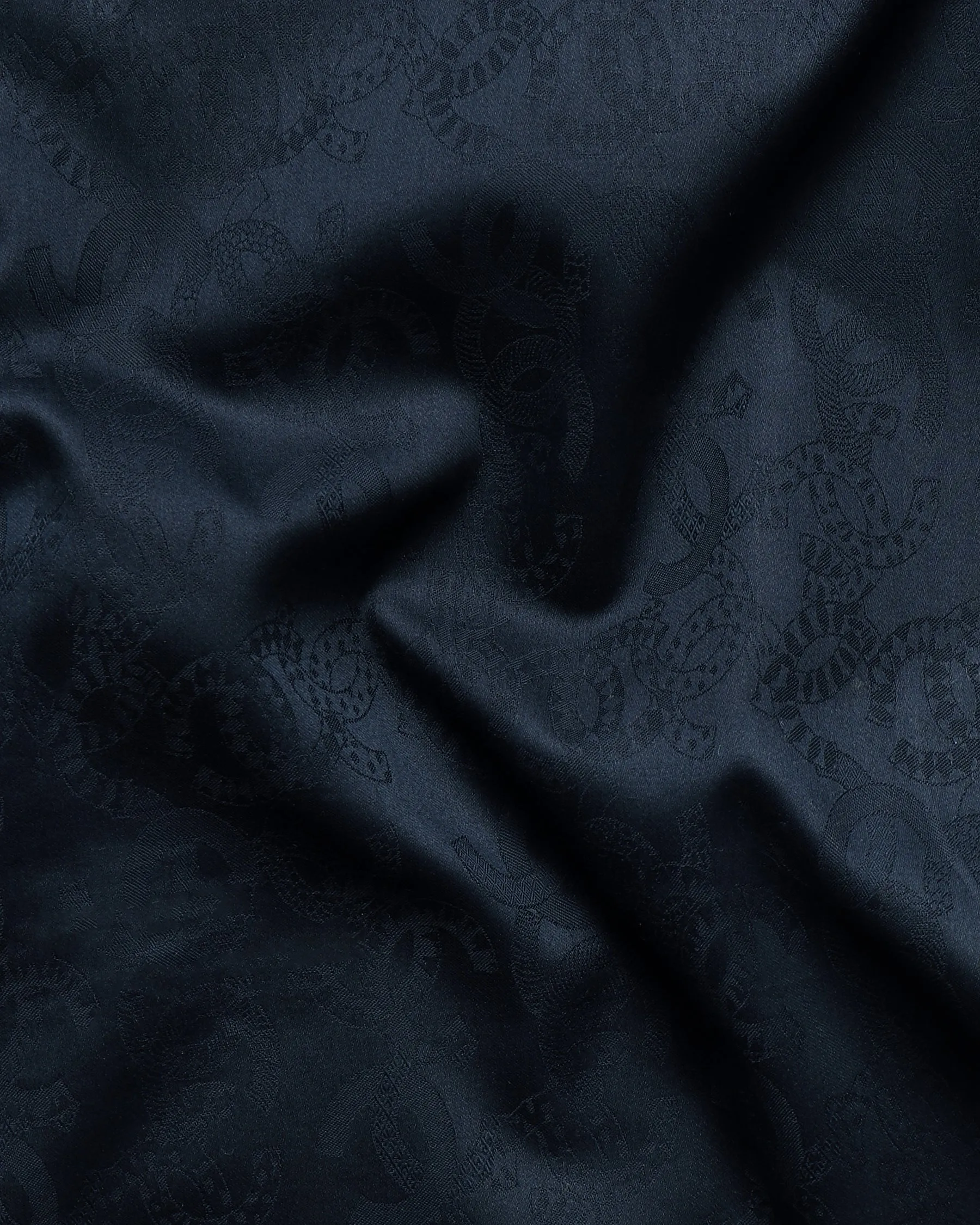 Blue Alphabet C Jacquard Patterned Giza Cotton shirt sold by French Crown product image thumbnail 2