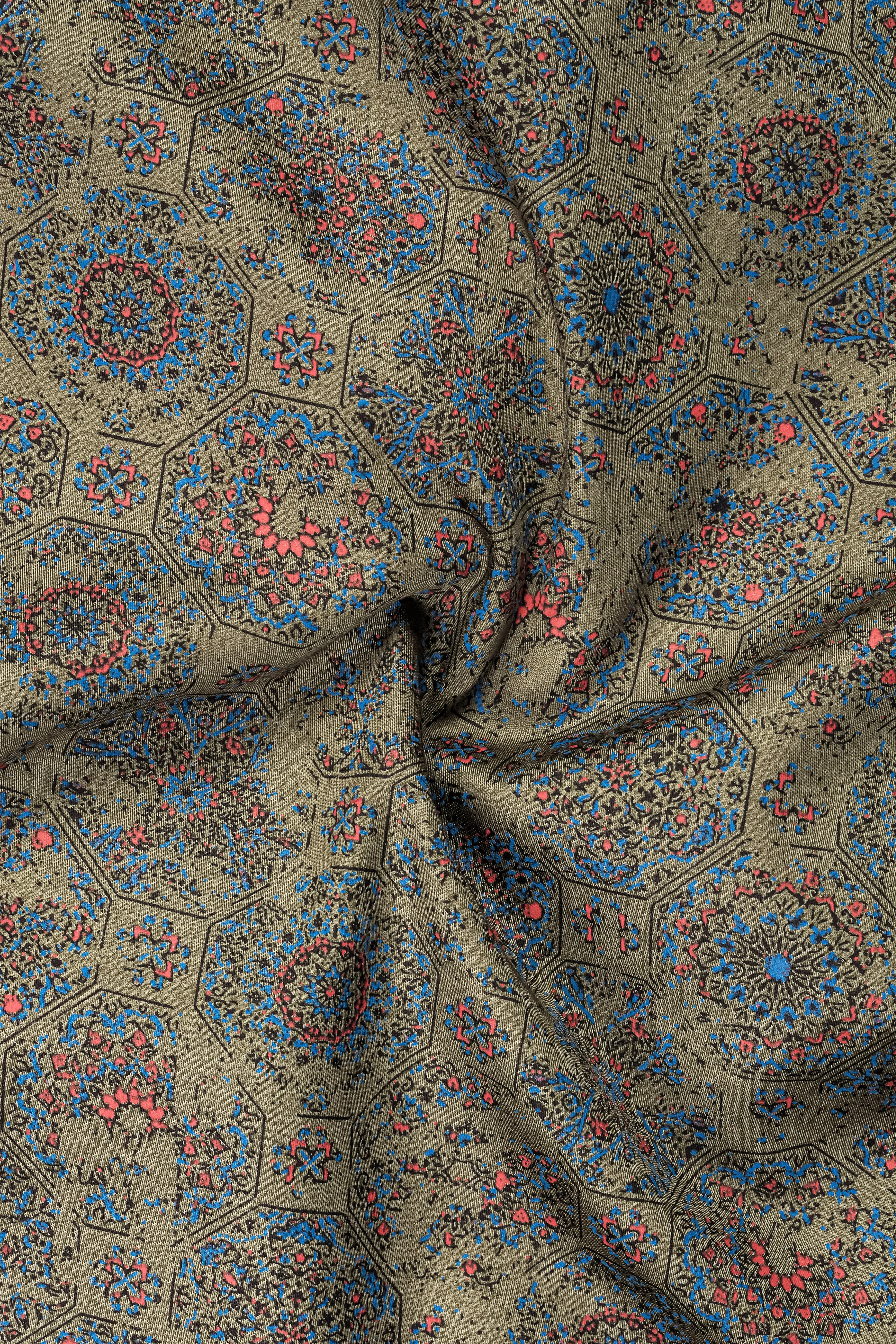 Brownish Green Printed Super Soft Premium Cotton Shirt sold by French Crown product image thumbnail 2