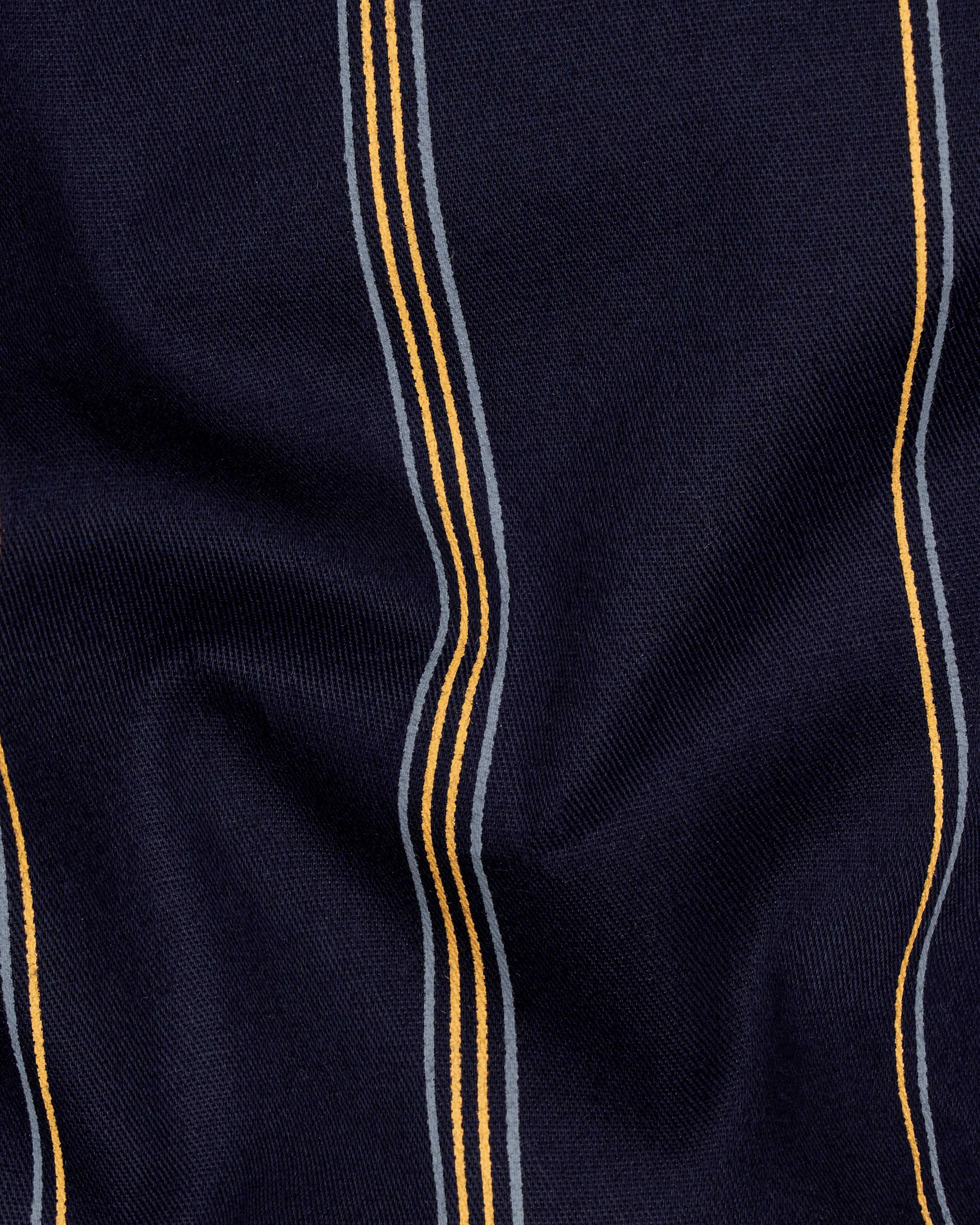 Cinder Black with Porsche Yellow Twill Striped Premium Cotton Shirt sold by French Crown product image thumbnail 2