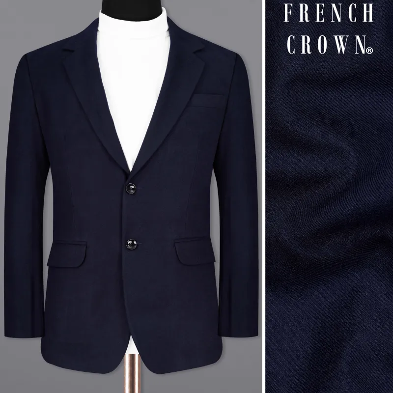 Mirage Blue Pure Wool Single Breasted Blazer sold by French Crown